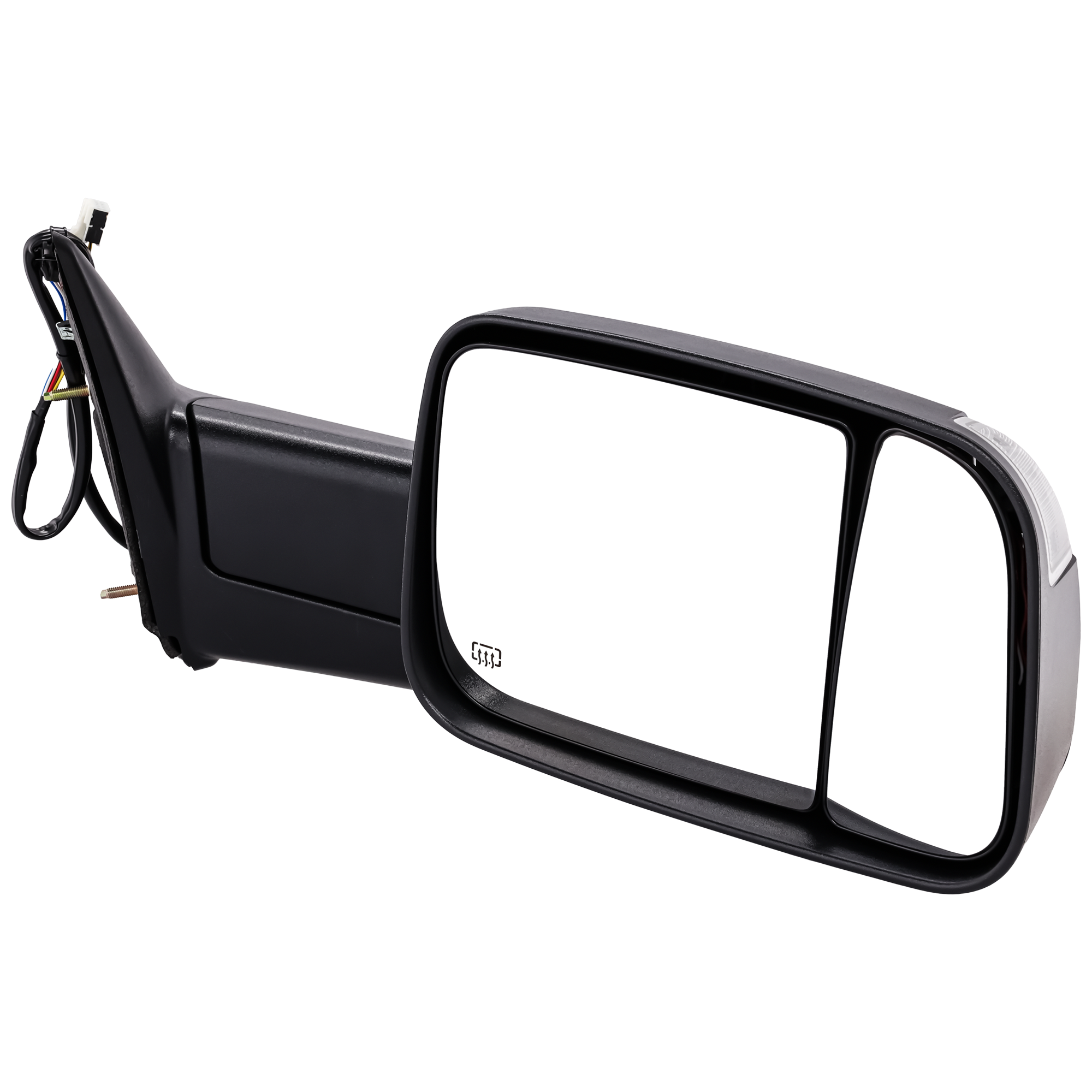 AM RAM1500-2500-3500 P U 10-12 TOWING MIRROR RH Power Manual Folding Heated Textured w Signal light No Auto dimming BSD and Memory SKU DG72ER S Partslink CH1321315 OEM 55372070AM 55372070AH