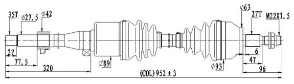 AM Axle Assembly SKU DSS6641N