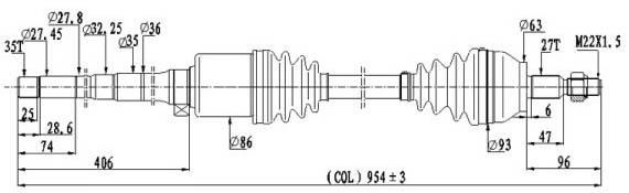 AM Axle Assembly SKU DSS6643N
