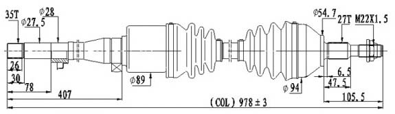 AM Axle Assembly SKU DSS8331N
