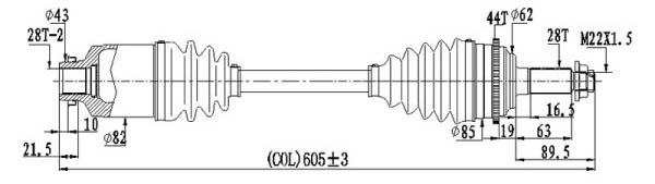 AM Axle Assembly SKU DSS8333N