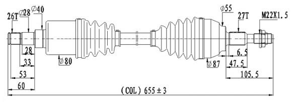 AM Axle Assembly SKU DSS8335N