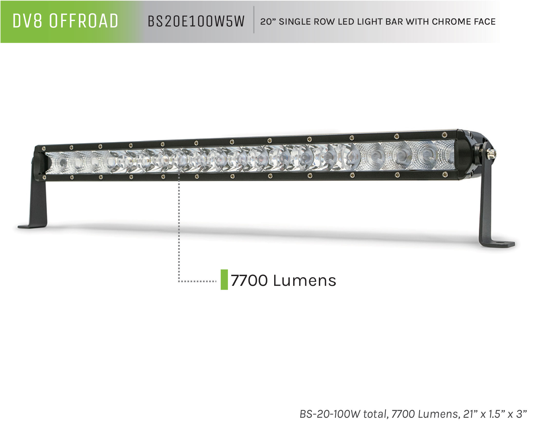 AM Light Bar SKU DV8BS20E100W5W