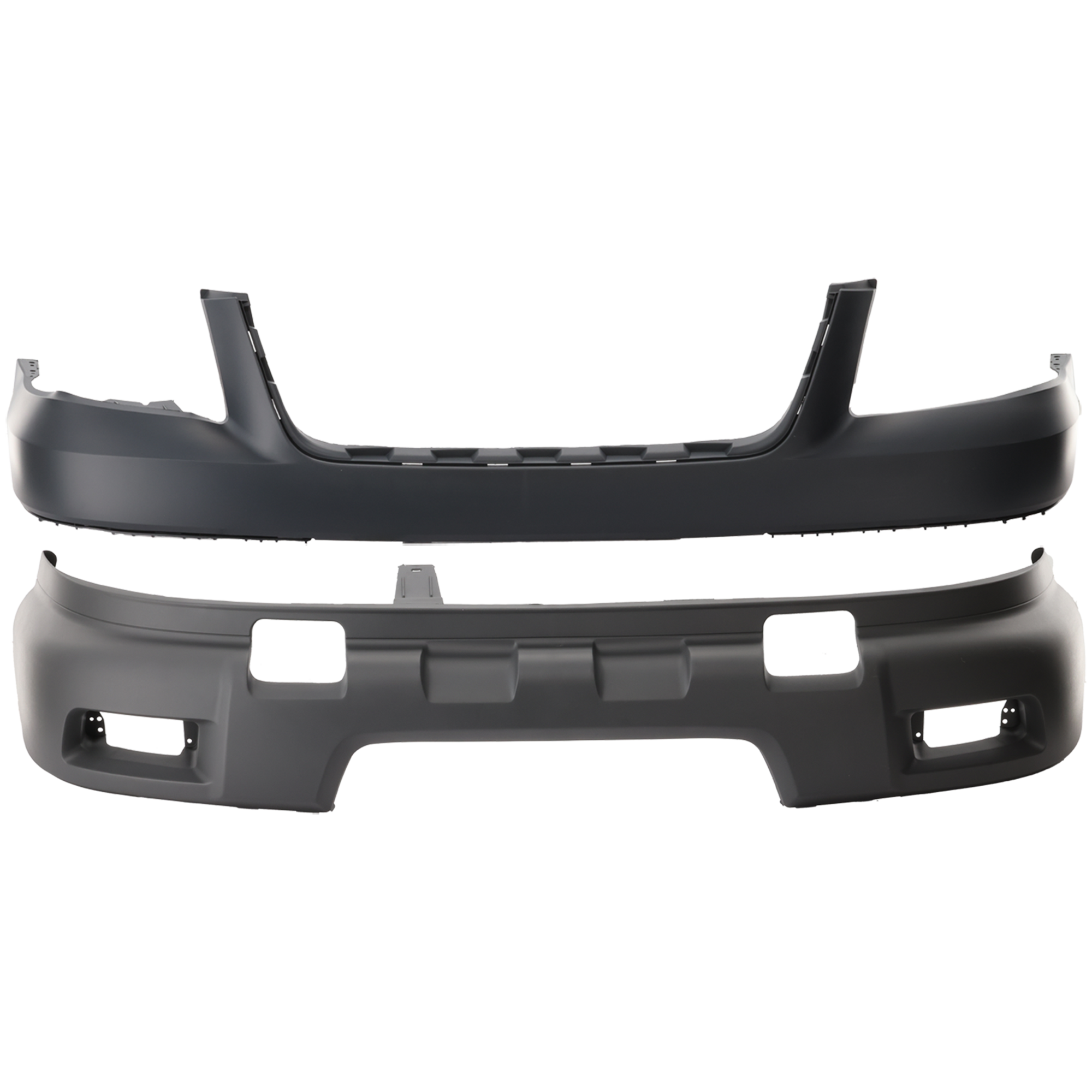 AM EXPEDITION 03-03 FRONT BUMPER COVER Upper and Lower Primed Platinum XLT Model w Absorber SKU F010330 Partslink FO1000523 OEM 2L1Z17D957KAA