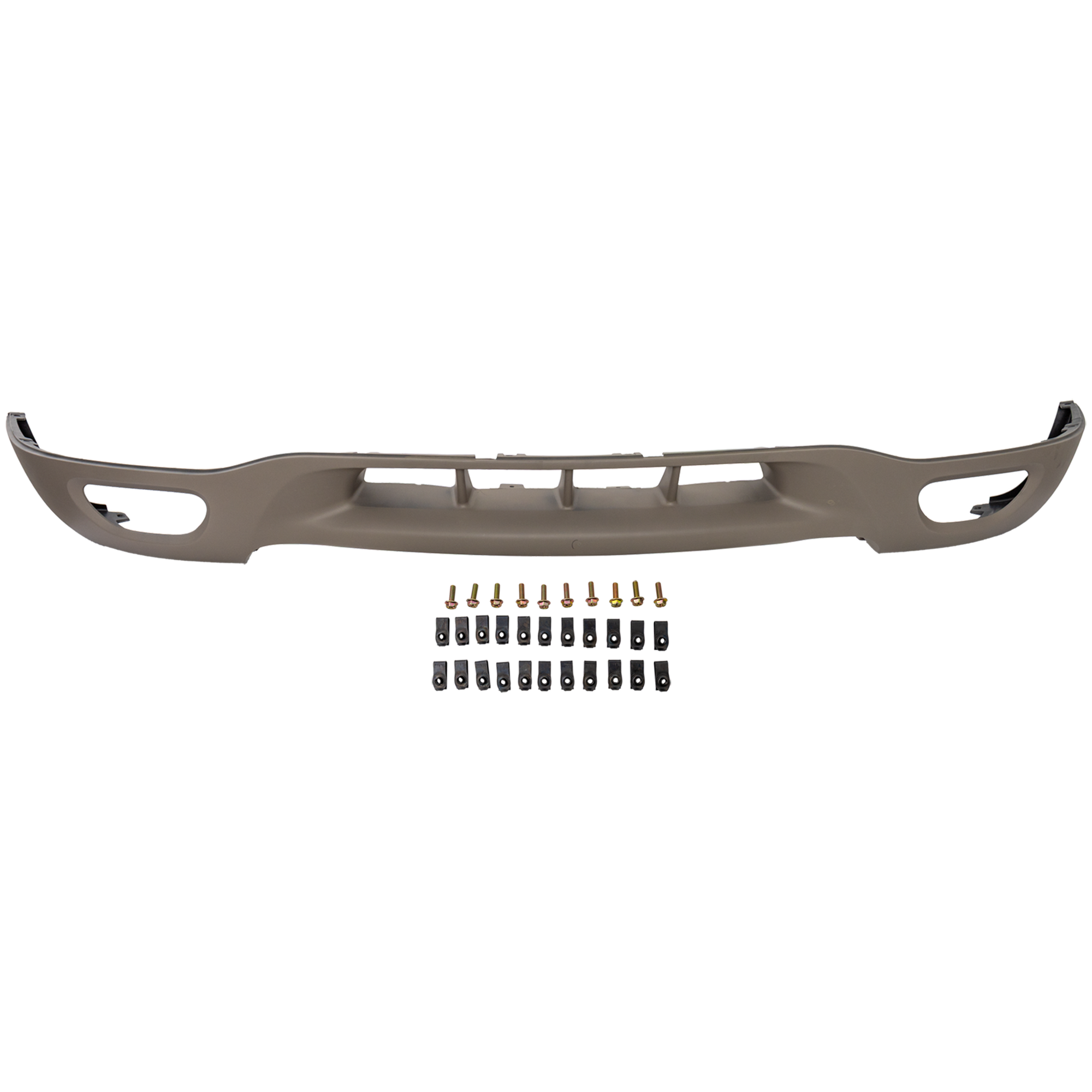 AM EXPEDITION 99-02 F 150-99-03 FRONT LOWER VALANCE Panel Plastic Painted Beige w Fog Light Holes and Tow Hook Holes SKU F017504 Partslink FO1095180 OEM XL3Z17626BAA