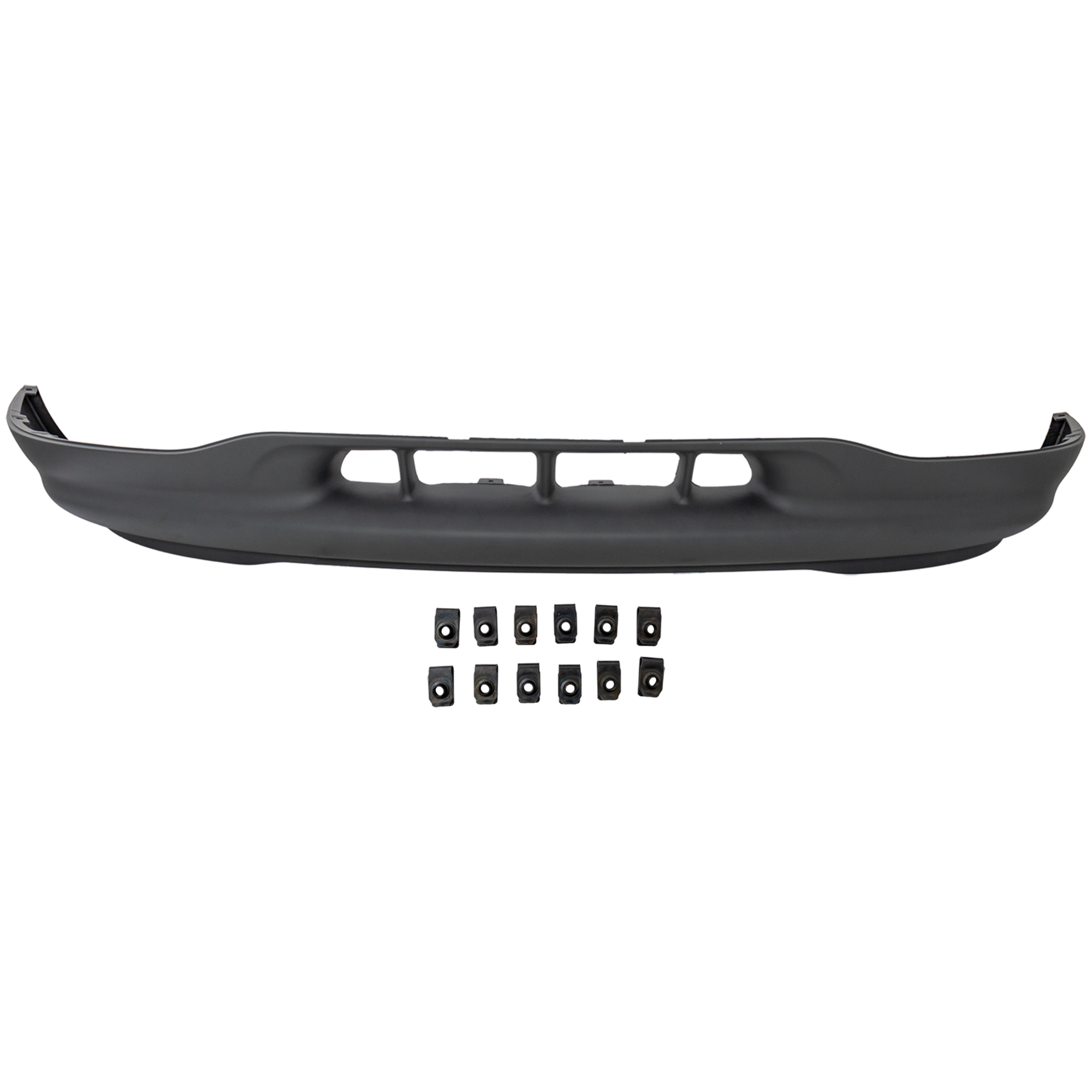 AM F 150-02-04 FRONT LOWER VALANCE Panel Platinum w o Fog Light Holes w o Lightning Model 2WD XL XLT Lariat Models SKU F017512 Partslink FO1095204 OEM XL3Z17626ABC
