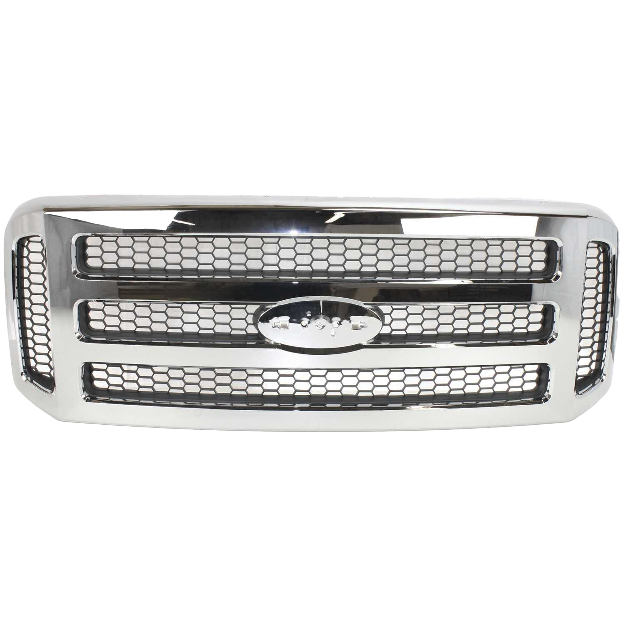 AM EXCURSION 05-05 F SERIES SUPER DUTY 05-07 GRILLE Chrome Shell w Painted Gray Insert SKU F070158 Partslink FO1200456 OEM 6C3Z8200BC 5C3Z8200BAA