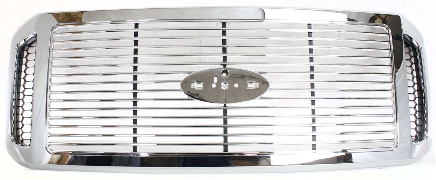 AM F 250 F 350 SUPER DUTY 06-07 GRILLE Horizontal Bar Insert w Honeycomb Side Insert Chrome SKU F070161 Partslink FO1200459 OEM 6C3Z8200AAA