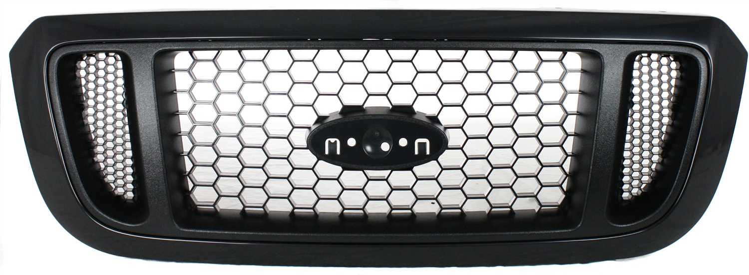AM RANGER 04-05 GRILLE Honeycomb Insert Textured Black Shell Painted Silver Insert 4WD XL XLT Edge FX4 Tremor Models SKU F070166 Partslink FO1200460 OEM 4L5Z8200DAF