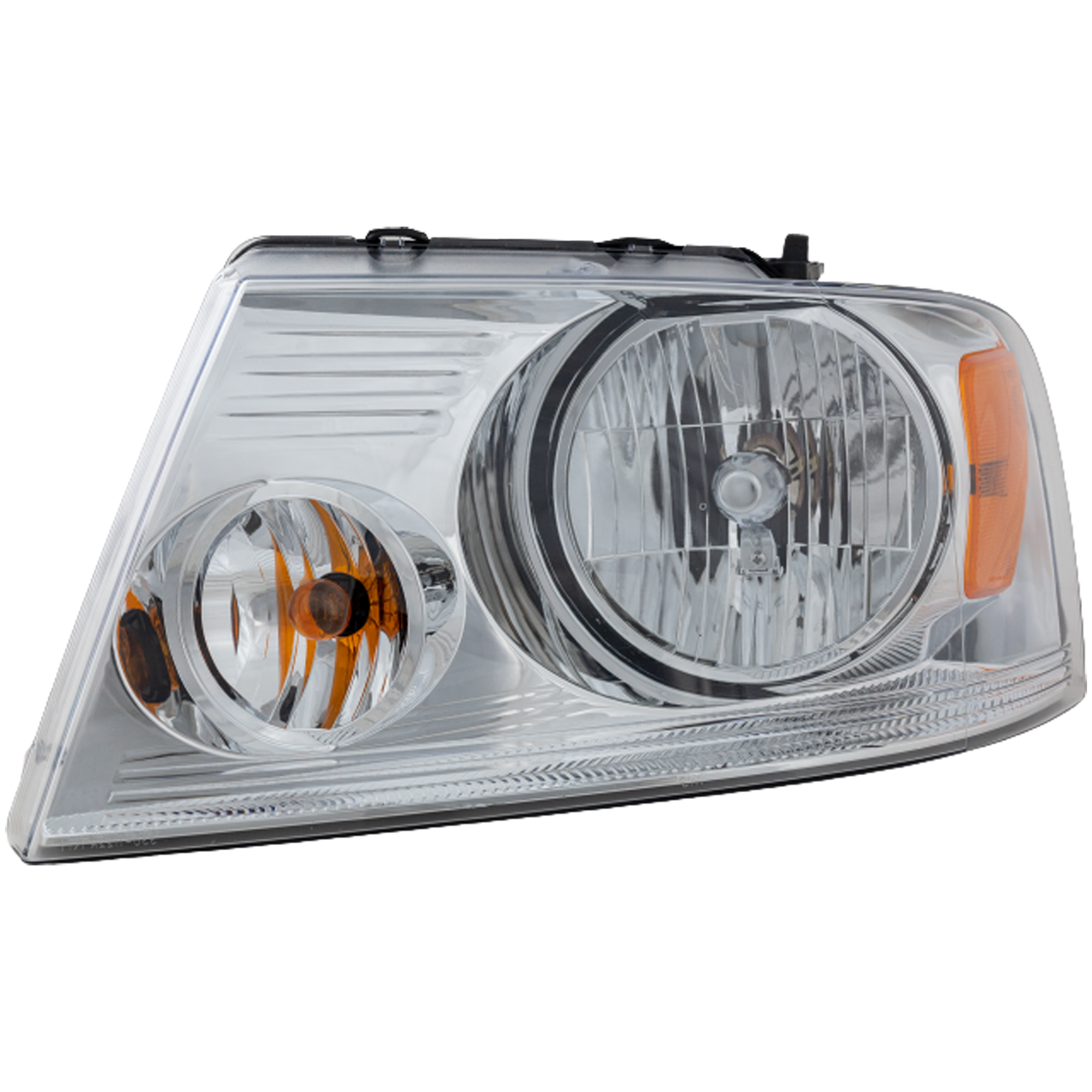 AM F 150-04-08 MARK LT 06-06 HEAD LAMP LH Assembly Halogen w Chrome Trim SKU F100112 Partslink FO2502201 OEM 7L3Z13008GA
