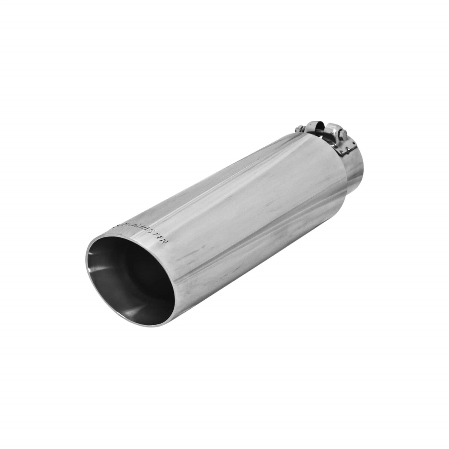 AM Exhaust Tip 3.50 in. Angle Cut Polished SS Fits 2.50 in. Tubing Clamp on SKU F1315397