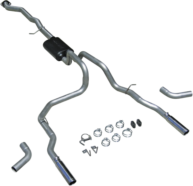 AM Cat back System Dual Rear Side Exit American Thunder Moderate Sound SKU F1317428