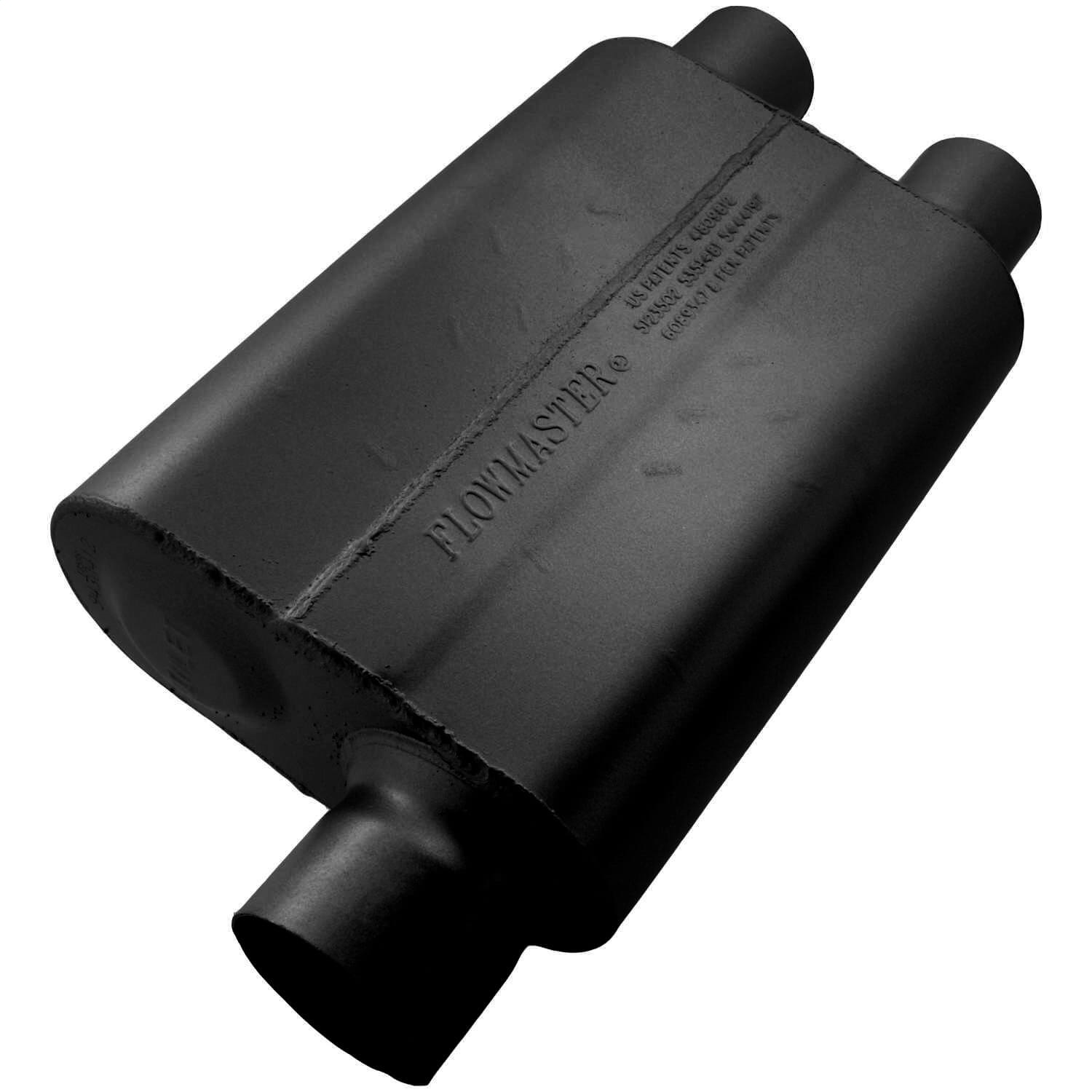 AM 40 Delta Flow Muffler 3.00 Offset In 2.50 Dual Out Aggressive Sound SKU F139430412