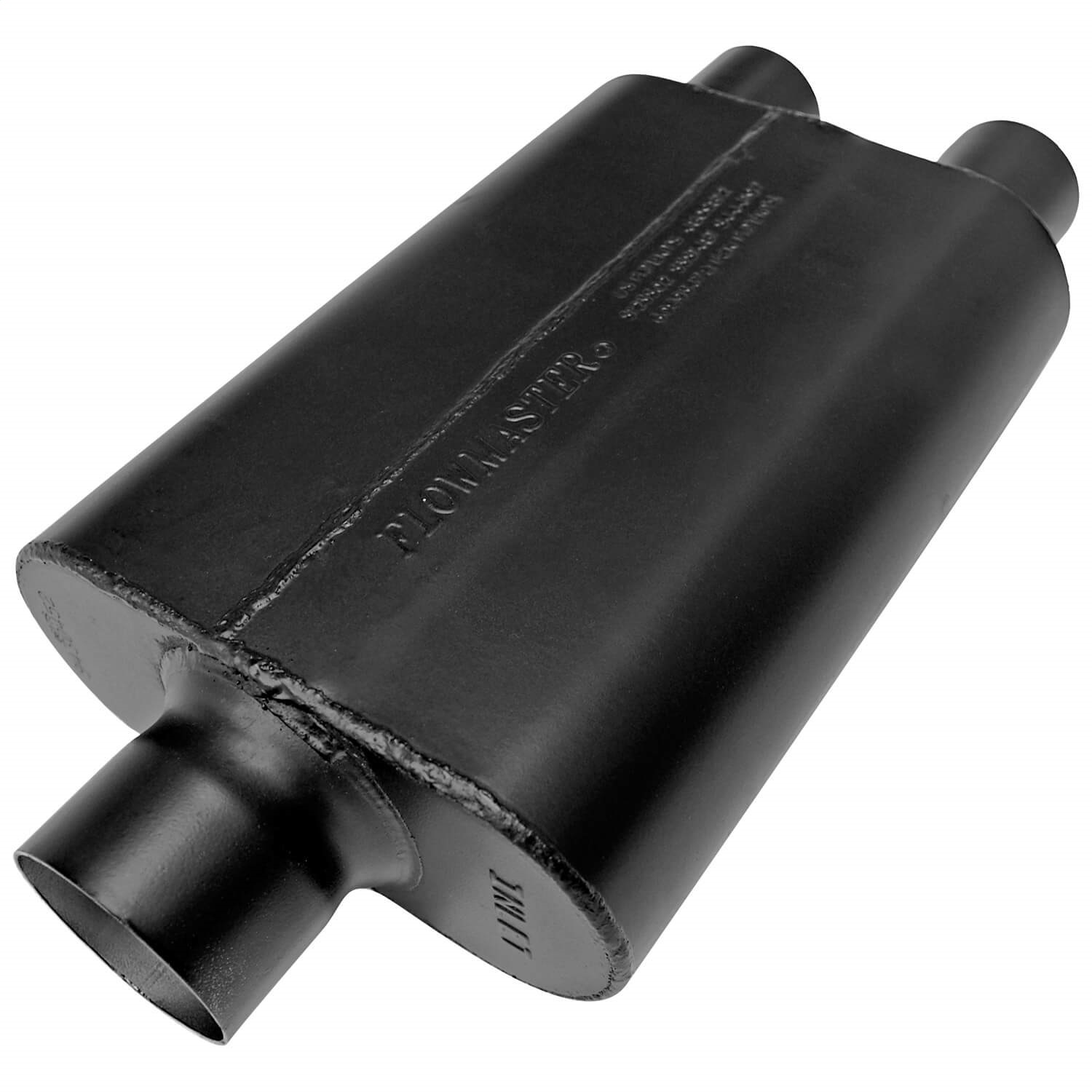 AM Super 44 Muffler 3.00 Center In 2.25 Dual Out Aggressive Sound SKU F139430472