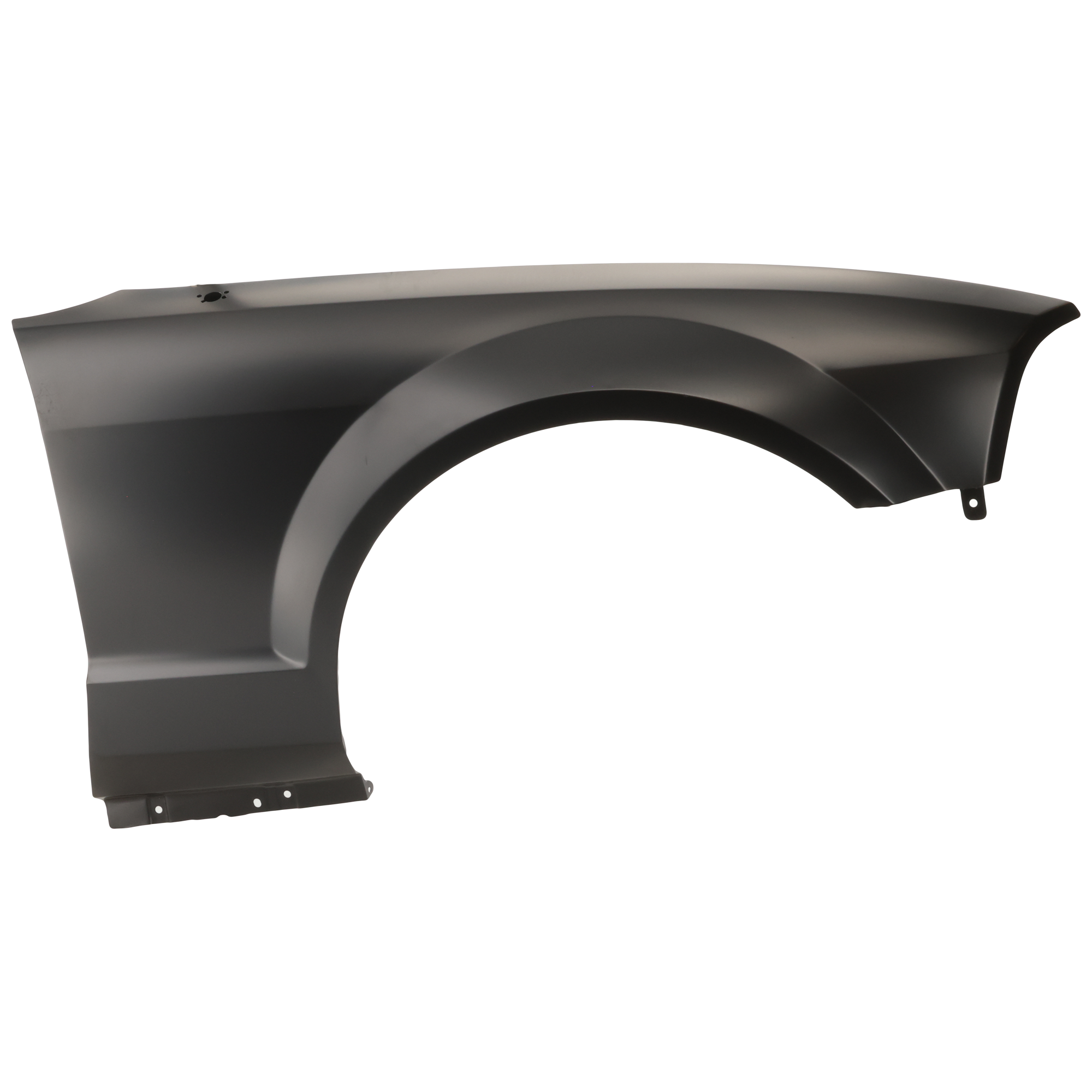 AM MUSTANG 05-09 FRONT FENDER RH Primed w o Wheel Opening Molding Holes w Antenna Hole CAPA SKU F220147Q Partslink FO1241245C OEM 5R3Z16005AA