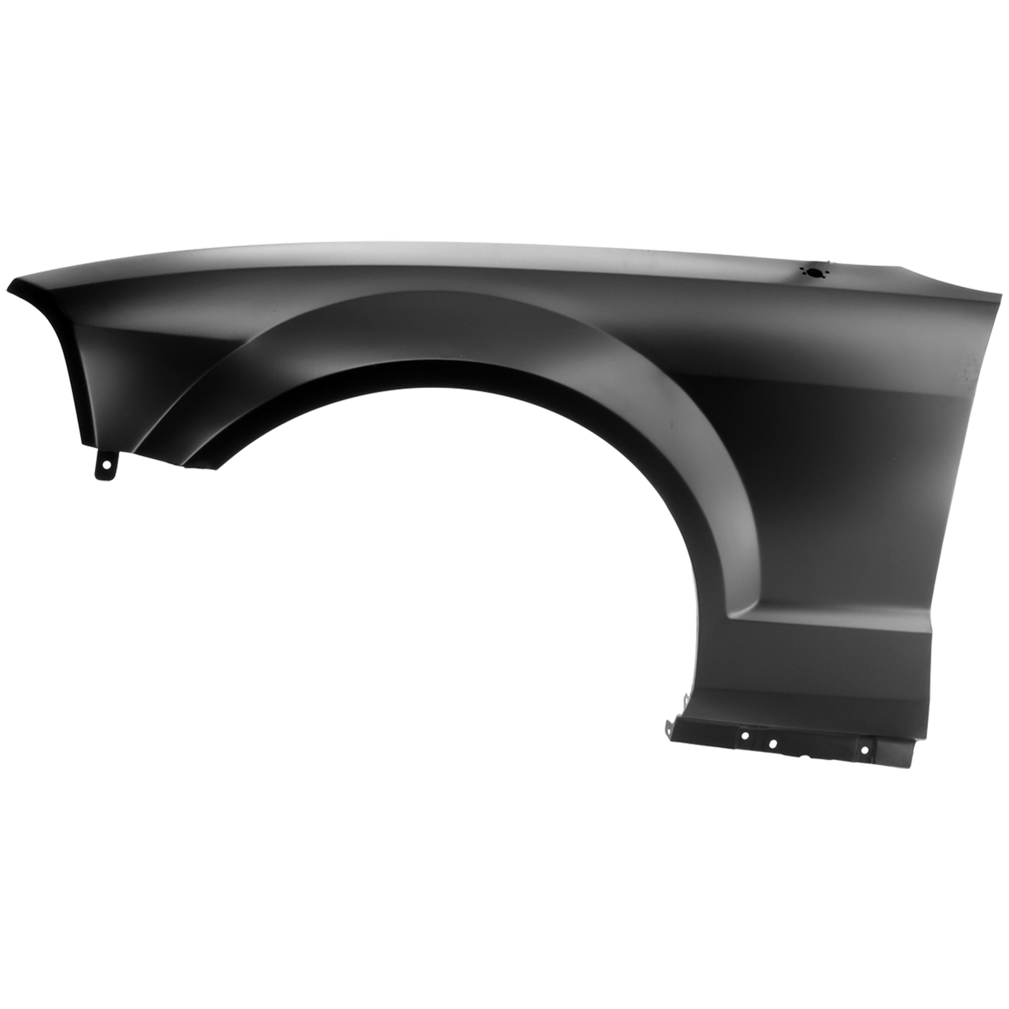 AM MUSTANG 05-09 FRONT FENDER LH Primed w o Wheel Opening Molding Holes CAPA SKU F220148Q Partslink FO1240245C OEM 5R3Z16006AA