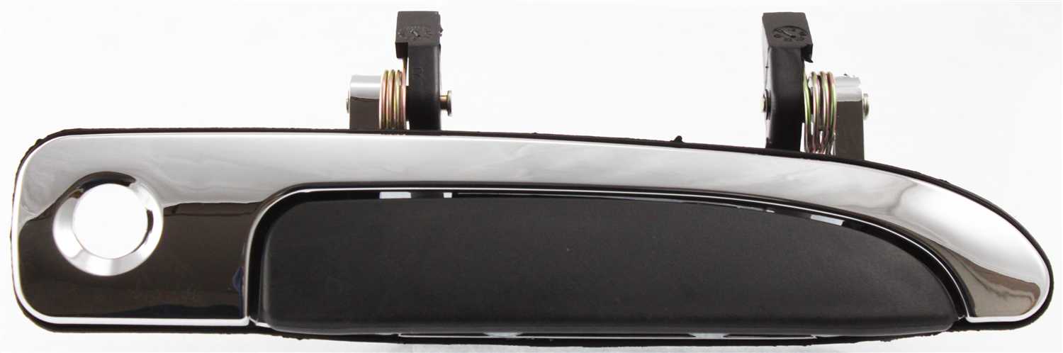 AM CROWN VICTORIA 92-11 FRONT EXTERIOR DOOR HANDLE RH Plastic Chrome w Keyhole and Textured Black Lever SKU F462115 Partslink FO1311111 OEM 6W7Z5422404A