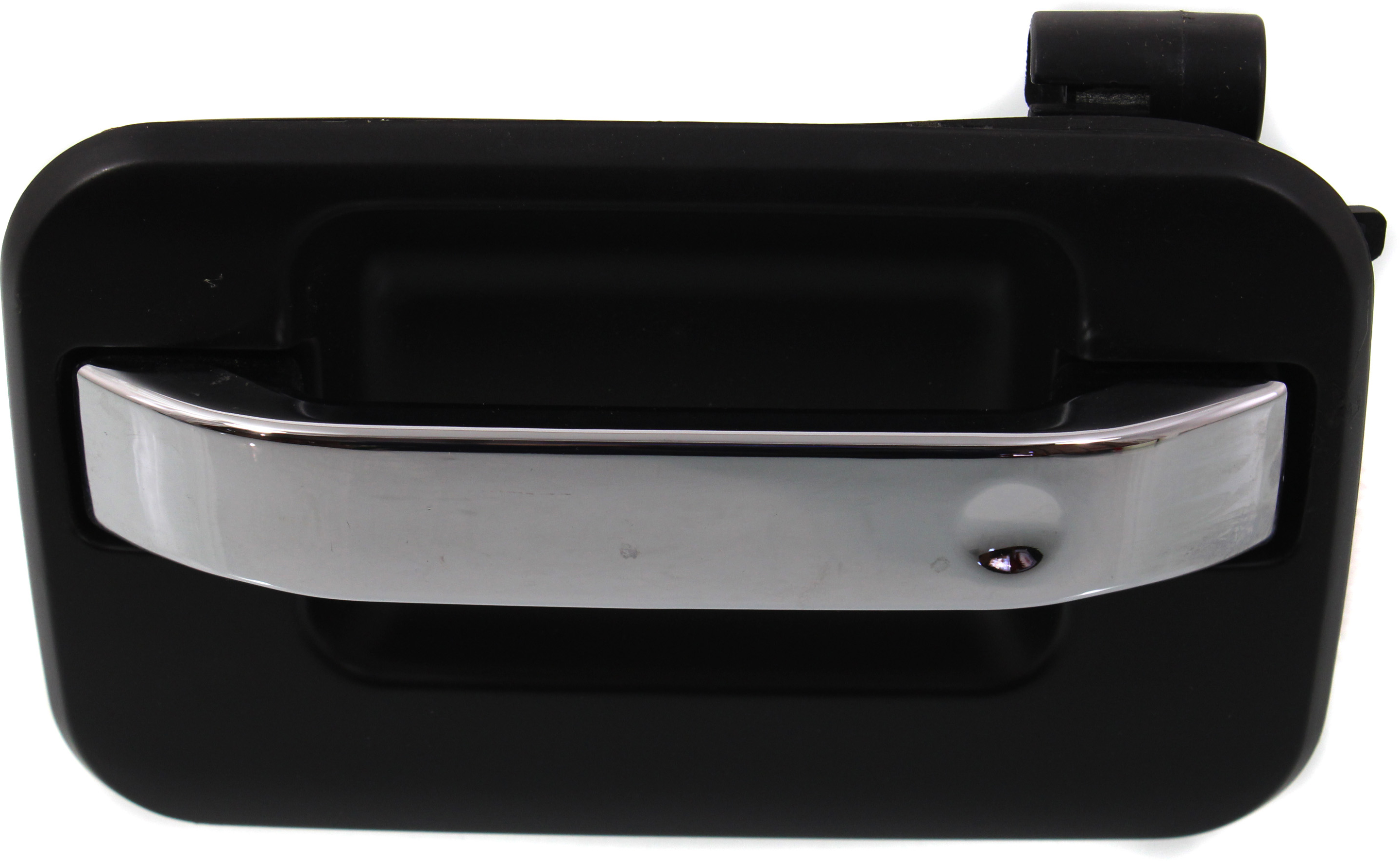 AM F 150-04-14 MARK LT 06-08 REAR EXTERIOR DOOR HANDLE LH Chr Lvr Prmd Blk Hsg SuperCrew w Plastic Connector SKU F491322 OEM 9L3Z1626605DA 9L3Z1626605AB