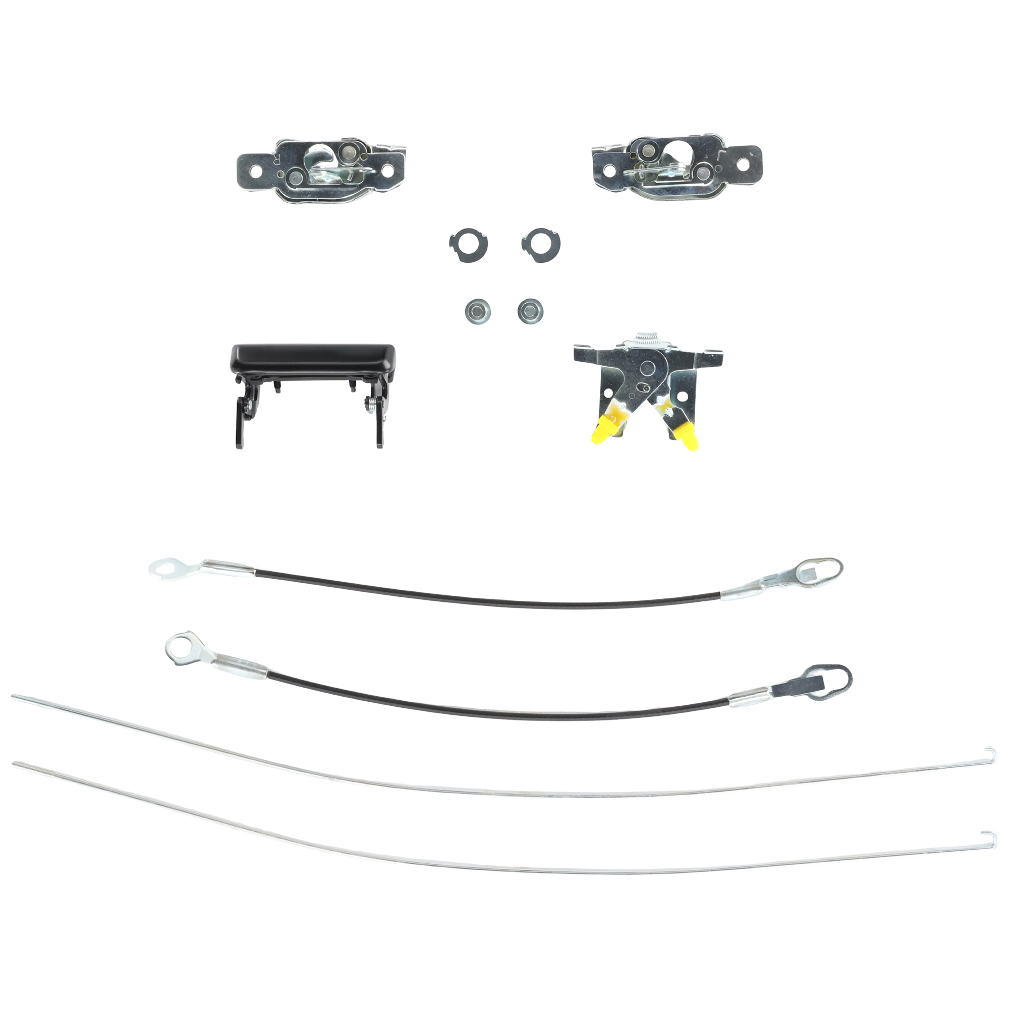 AM F SERIES 87-96 TAILGATE LOCK 2rod 2cable 2latch and 1hinge with black handle Styleside SKU F582501