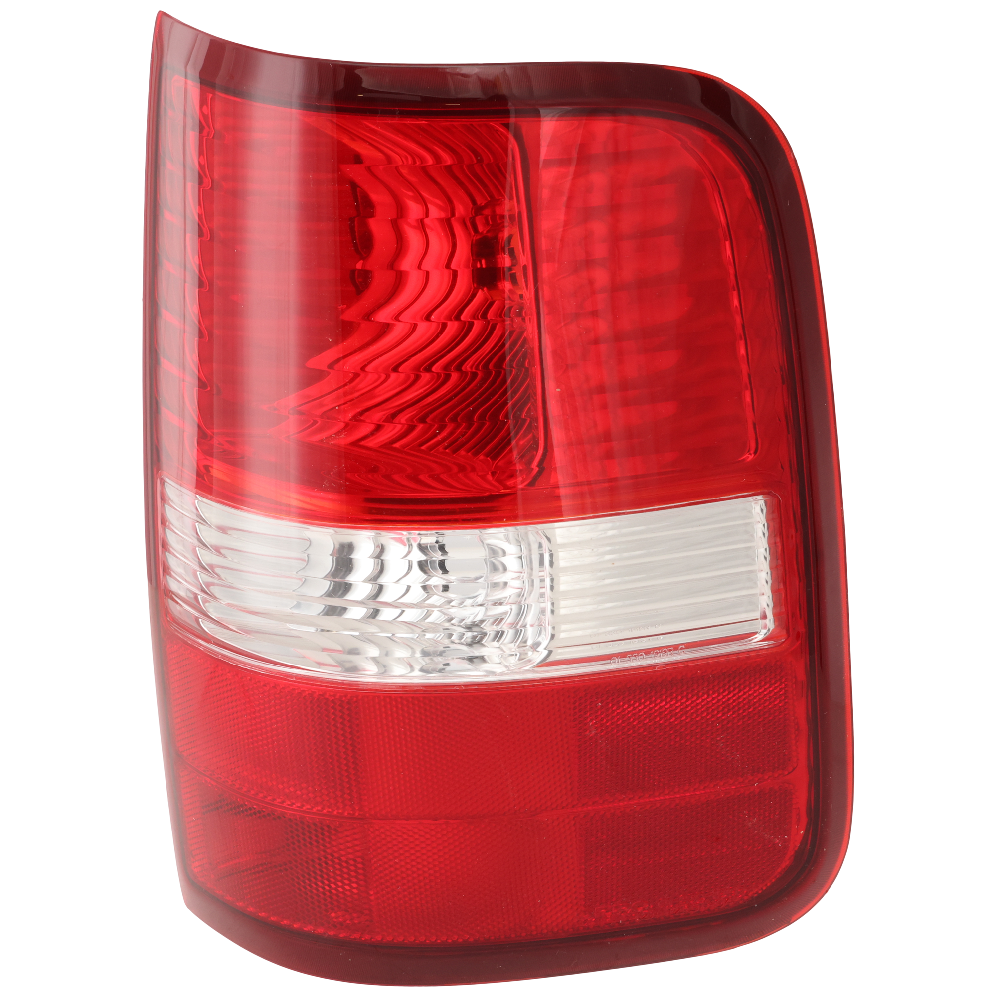AM F 150-04-06 TAIL LAMP RH Lens and Housing Halogen Red Clear Styleside New Body Style Excludes Harley Davidson Model CAPA SKU F730121Q Partslink FO2801182C OEM 5L3Z13404CA 6L3Z13404BA