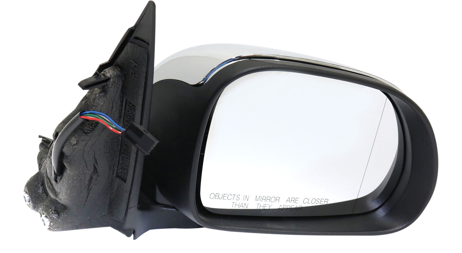 AM FIAT 500L 14-20 MIRROR RH Power Manual Folding Heated Chrome w Temp Sensor No BSD Memory Puddle Light and Signal Light SKU FA04ER Partslink FI1321103 OEM 5RE81JXWAA PFM