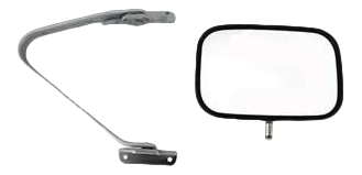 AM F SERIES 87-91 MIRROR LH Non Towing Manual Adjust Manual Folding Non Heated Polished Stainless SKU FD11L Partslink FO1320102 OEM E5TZ17696B