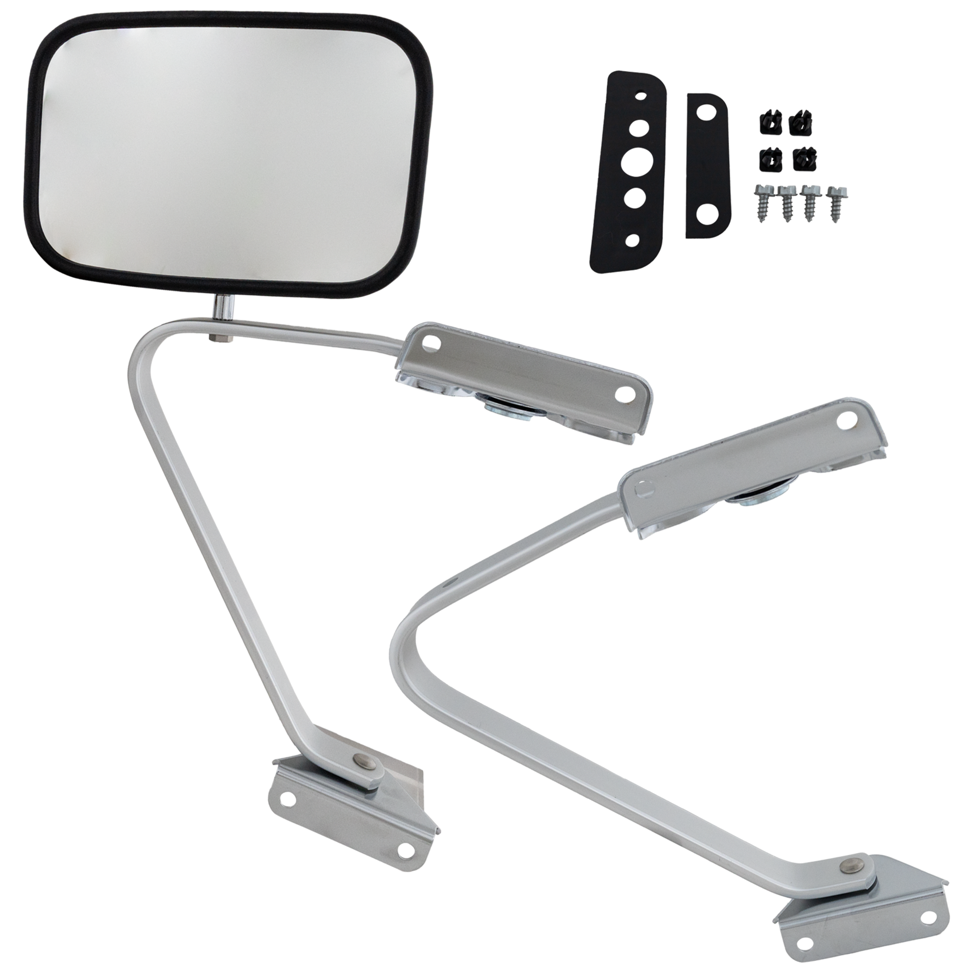 AM F SERIES 87-91 MIRROR RH Non Towing Manual Adjust Manual Folding Non Heated Polished Stainless SKU FD11R Partslink FO1321102 OEM E5TZ17696A