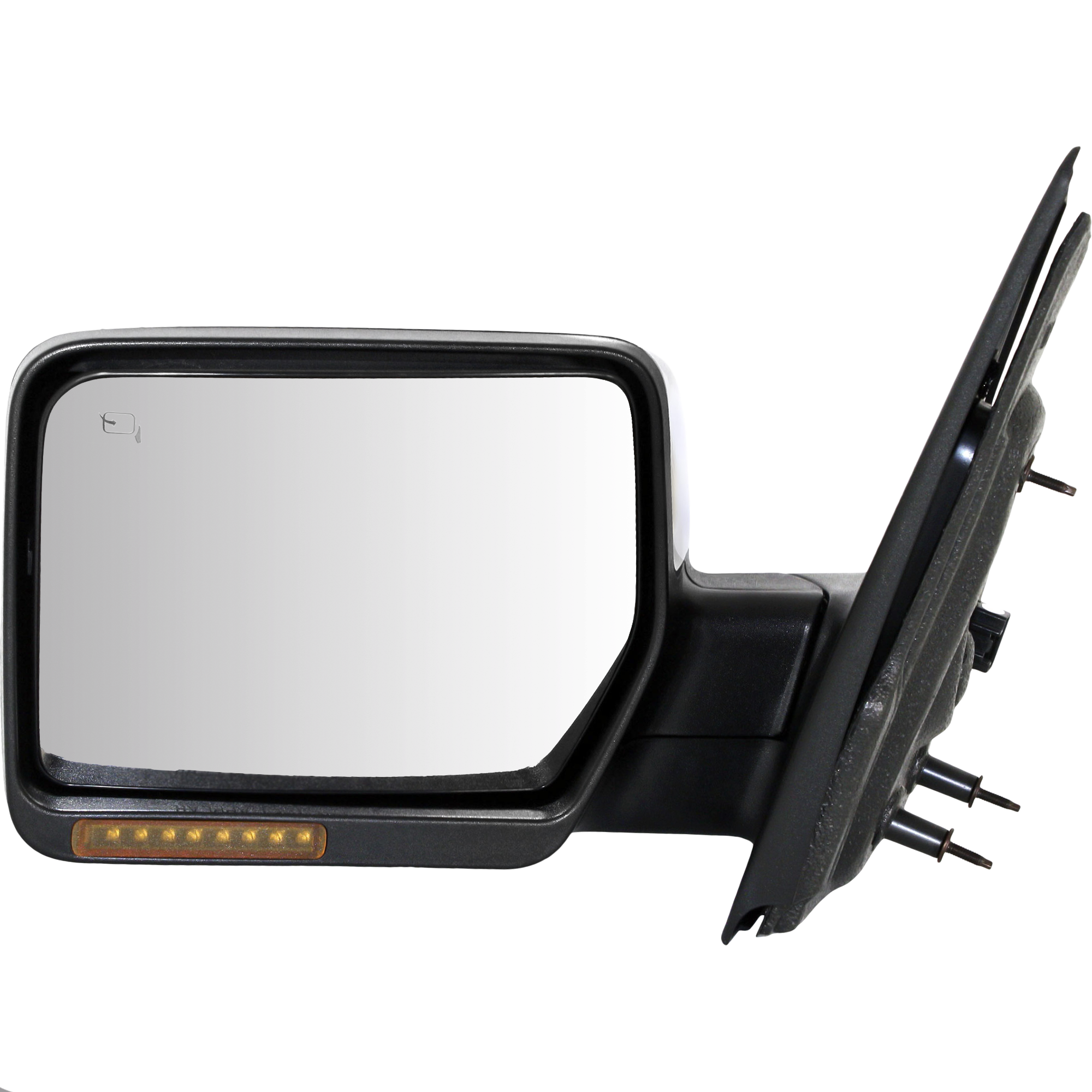AM F 150-07-08 MIRROR LH Non Towing Power Power Folding Heated Chrome w In housing Signal Light and Memory No Auto dimming and BSD SKU FD150EL S OEM 8L3Z17683AA PFM