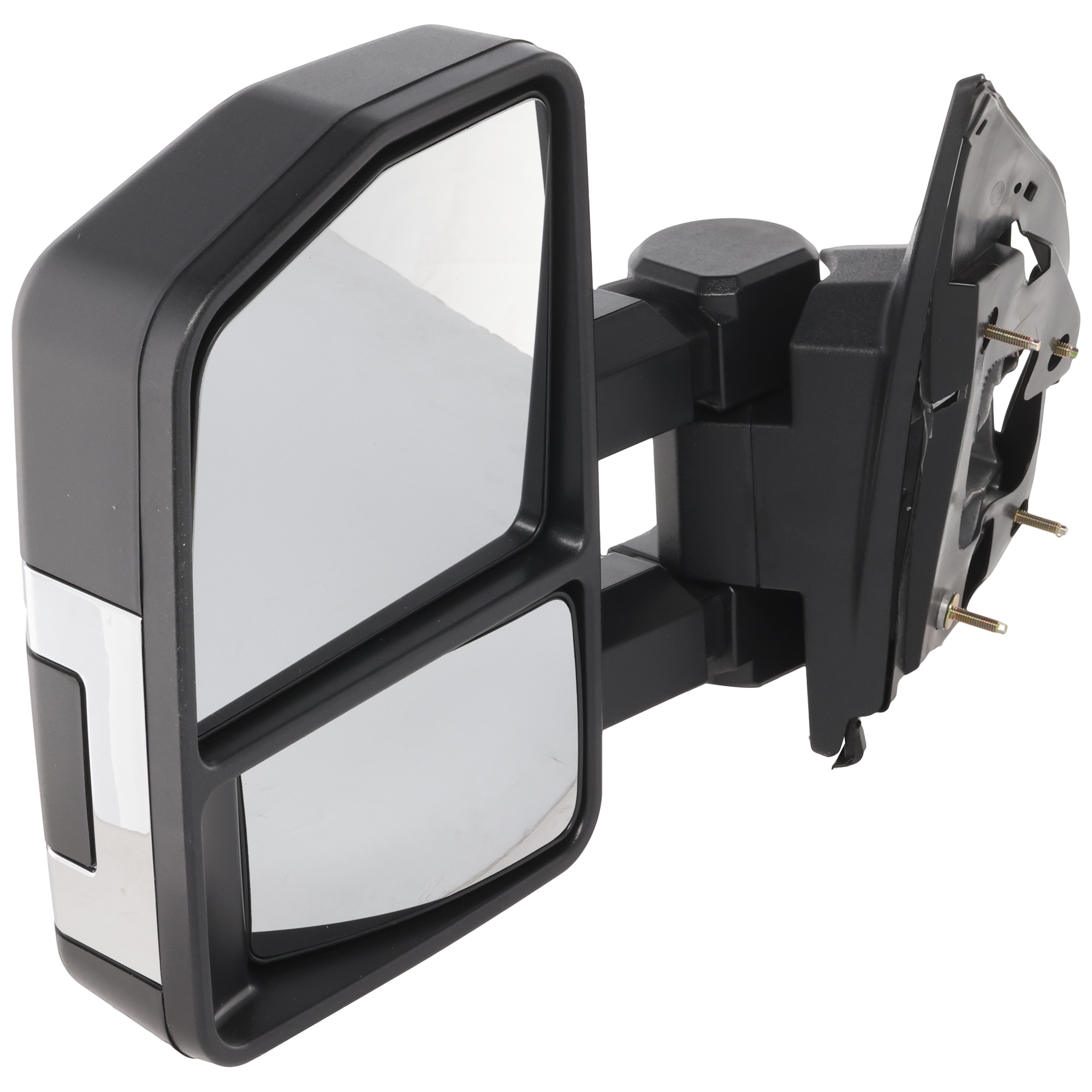 AM F SERIES SUPER DUTY 99-10 TOWING MIRROR RH and LH Manual Adjust Manual Folding Non Heated Chrome Dual Glass No Signal Light SKU FD166CRL OEM F81Z17682BAA PFM F81Z17683BAB