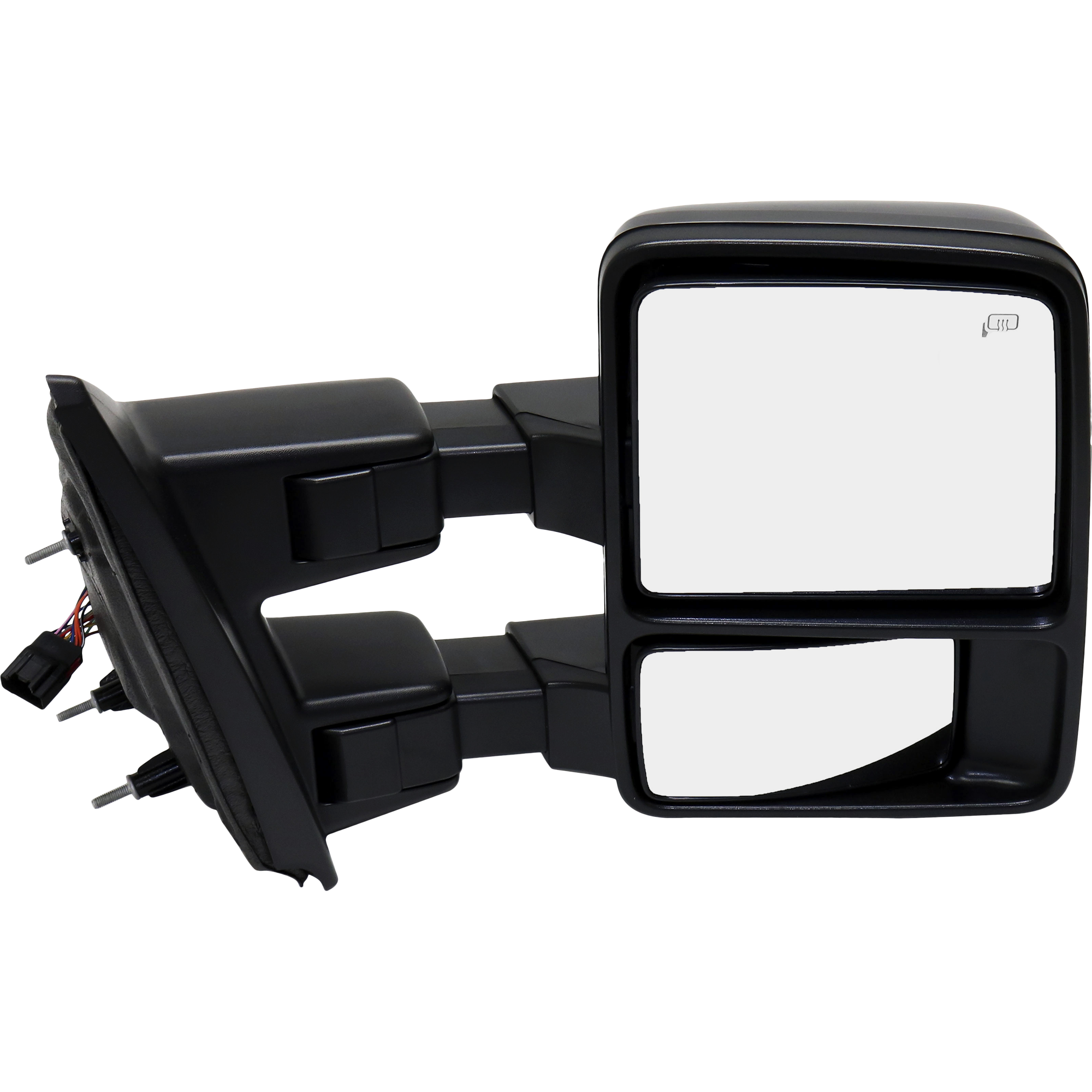 AM F 150-13-14 TOWING MIRROR RH Power Power Folding Heated Chrome Paintable 2 Caps w Memory and Signal Light Exc. SVT Raptor Model SKU FD170ER S Partslink FO1321480 OEM DL3Z17682AA PFM