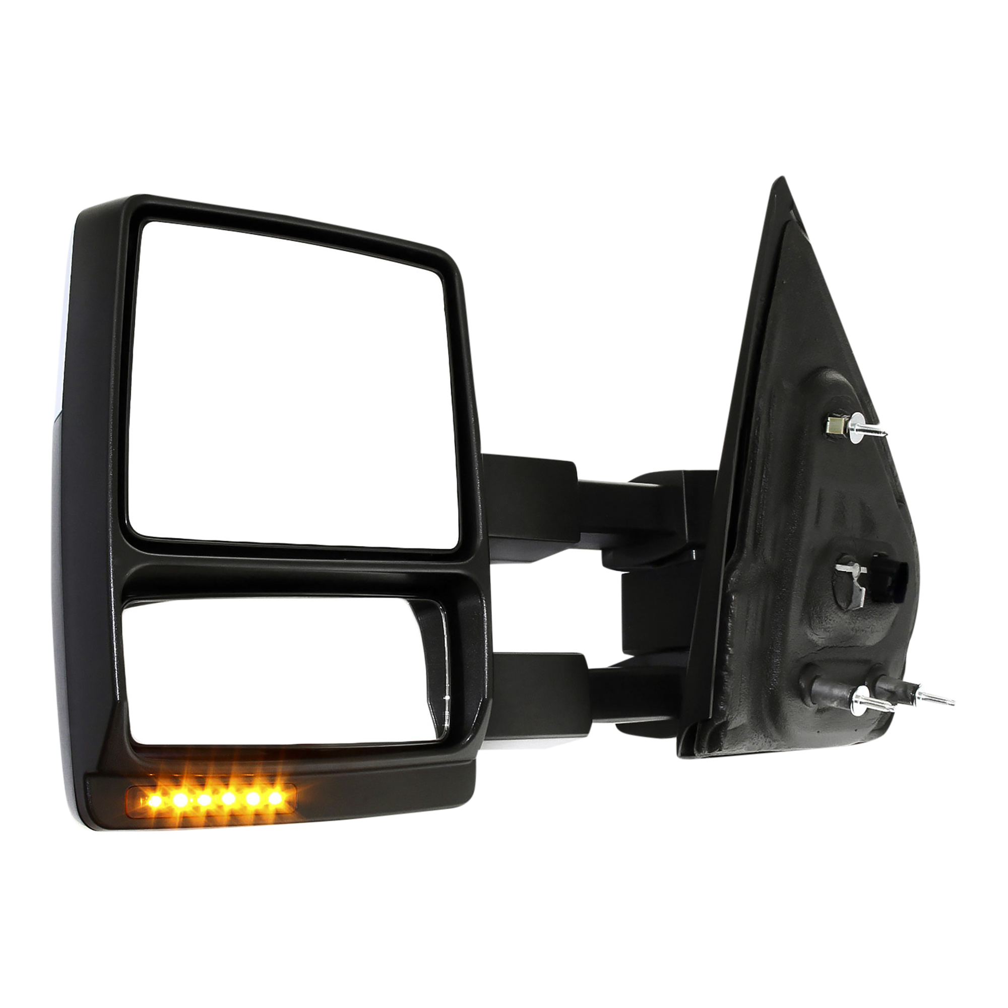 AM F 150-09-14 TOWING MIRROR LH Power Manual Folding Heated Chrome w Memory Puddle Light and Signal Light SKU FD201EL S Partslink FO1320388 OEM 9L3Z17683EC
