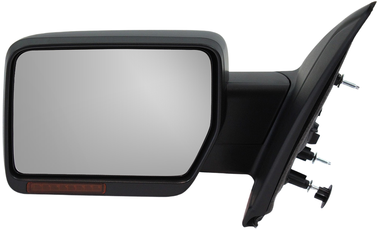 AM F 150-09-10 MIRROR LH Non Towing Power Manual Folding Heated Paintable w In housing Signal Light and Memory No Auto dimming and BSD SKU FD204EL S Partslink FO1320354 OEM 9L3Z17683DBPTM
