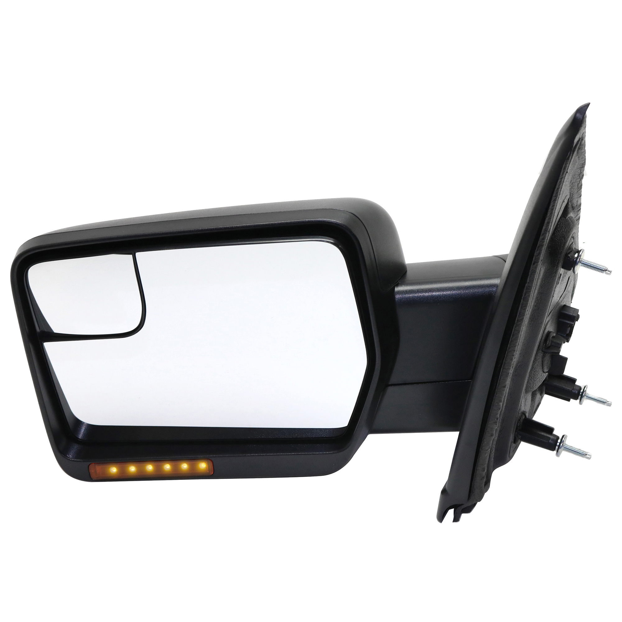 AM F 150-11-14 MIRROR LH Non Towing Power Manual Folding Heated Textured w Blind Spot Glass and Signal Light No Memory and Puddle Light SKU FD224EL S Partslink FO1320407 OEM BL3Z17683CA PFM