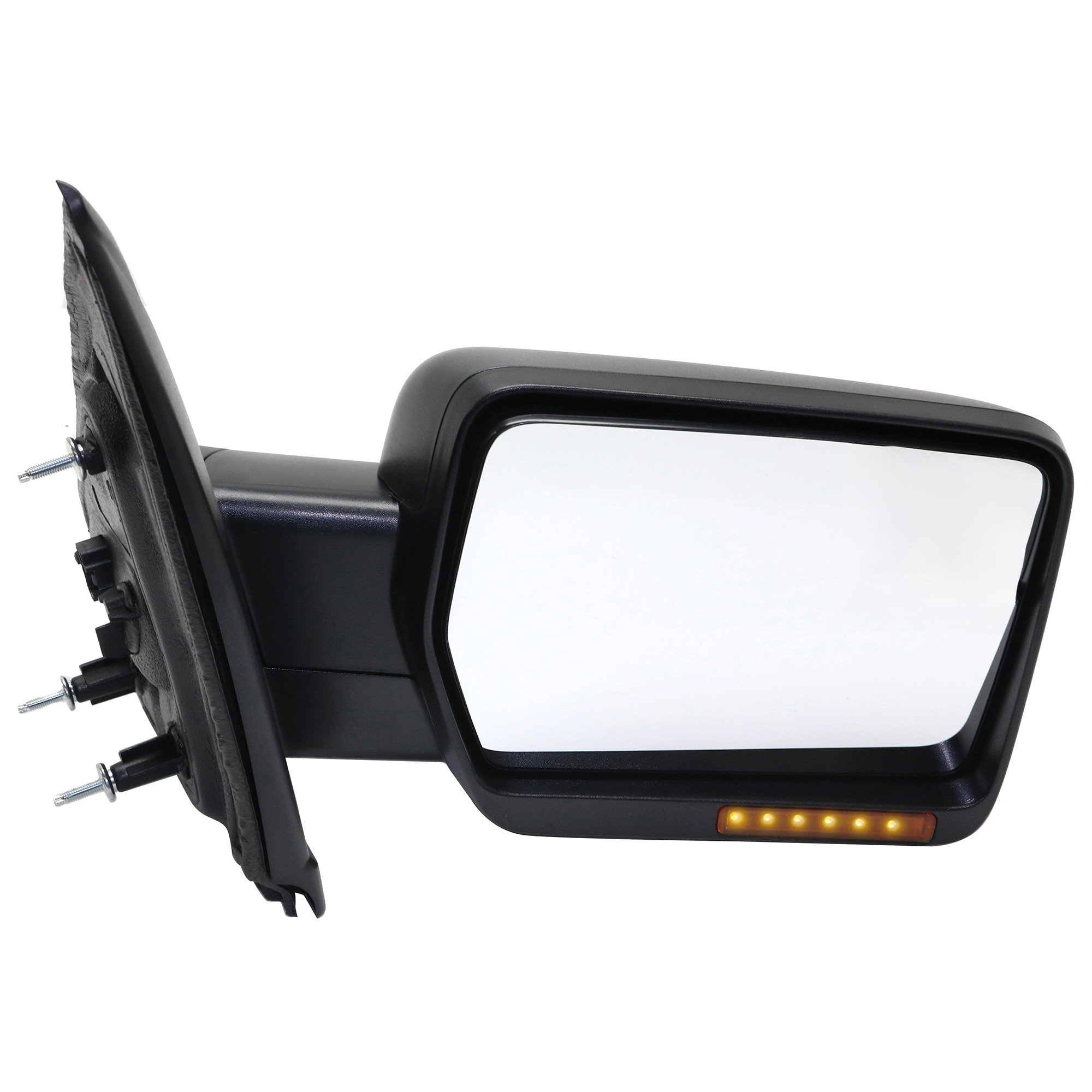 AM F 150-11-14 MIRROR RH Non Towing Power Manual Folding Heated Textured w Signal Light No Blind Spot Feature Memory and Puddle Light SKU FD224ER S Partslink FO1321407 OEM BL3Z17682CA