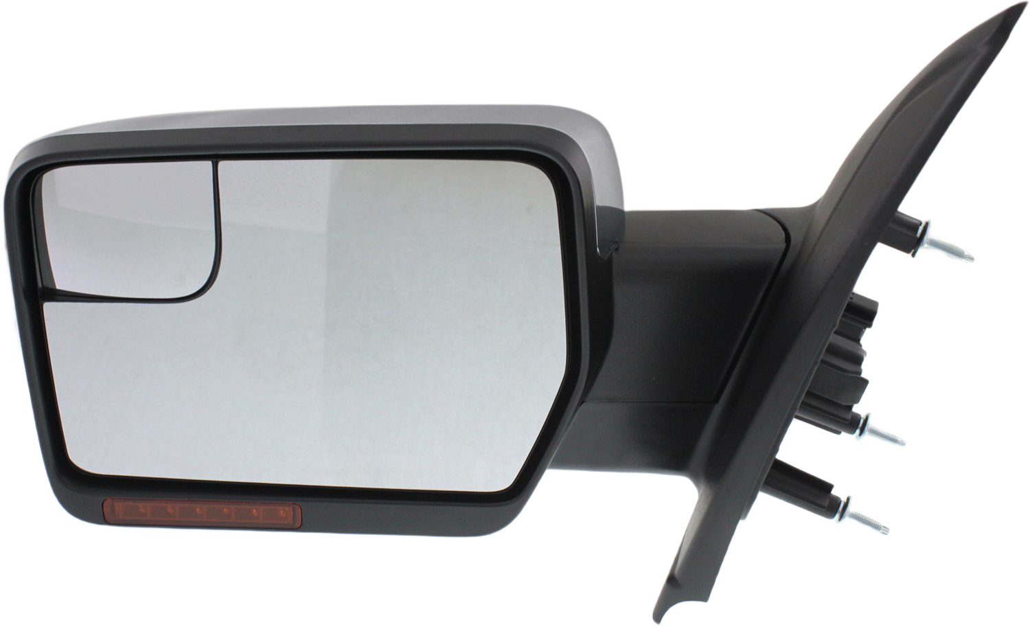 AM F 150-11-14 MIRROR LH Non Towing Power Non Folding Heated Chrome w Blind Spot Glass Memory and Signal Light No Puddle Light Exc. SVT Raptor Model SKU FD225EL S Partslink FO1320406 OEM BL3Z17683GA