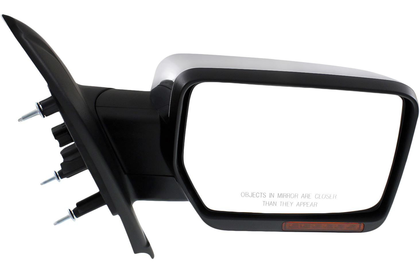 AM F 150-11-14 MIRROR RH Non Towing Power Non Folding Heated Chrome w Memory and Signal Light No Blind Spot Feature and Puddle Light Exc. SVT Raptor Model SKU FD225ER S Partslink FO1321406 OEM BL3Z17682GA