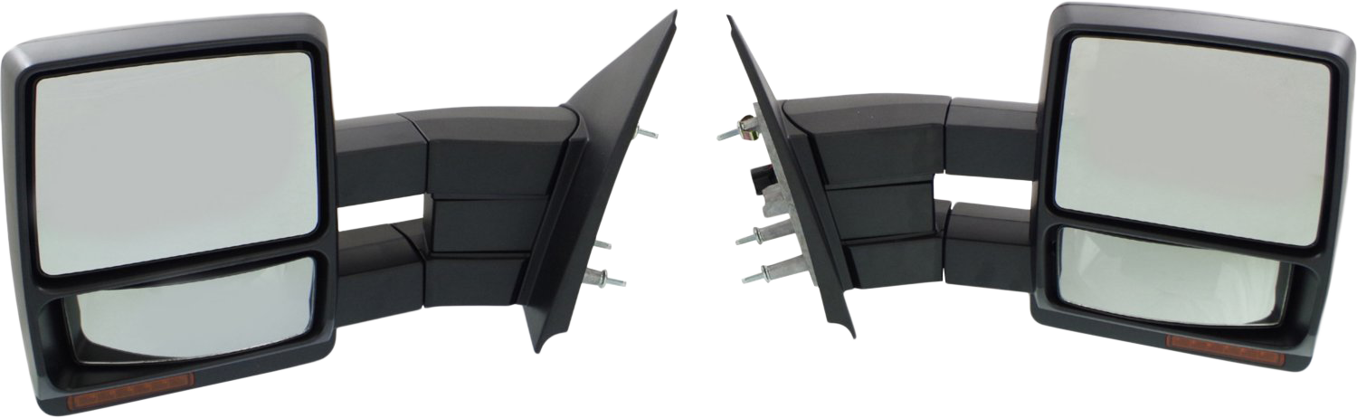 AM F 150-04-06 TOWING MIRROR RH AND LH Power Manual Folding Heated Textured No Auto dimming BSD Signal Light and Memory SKU FD233E S OEM Performance