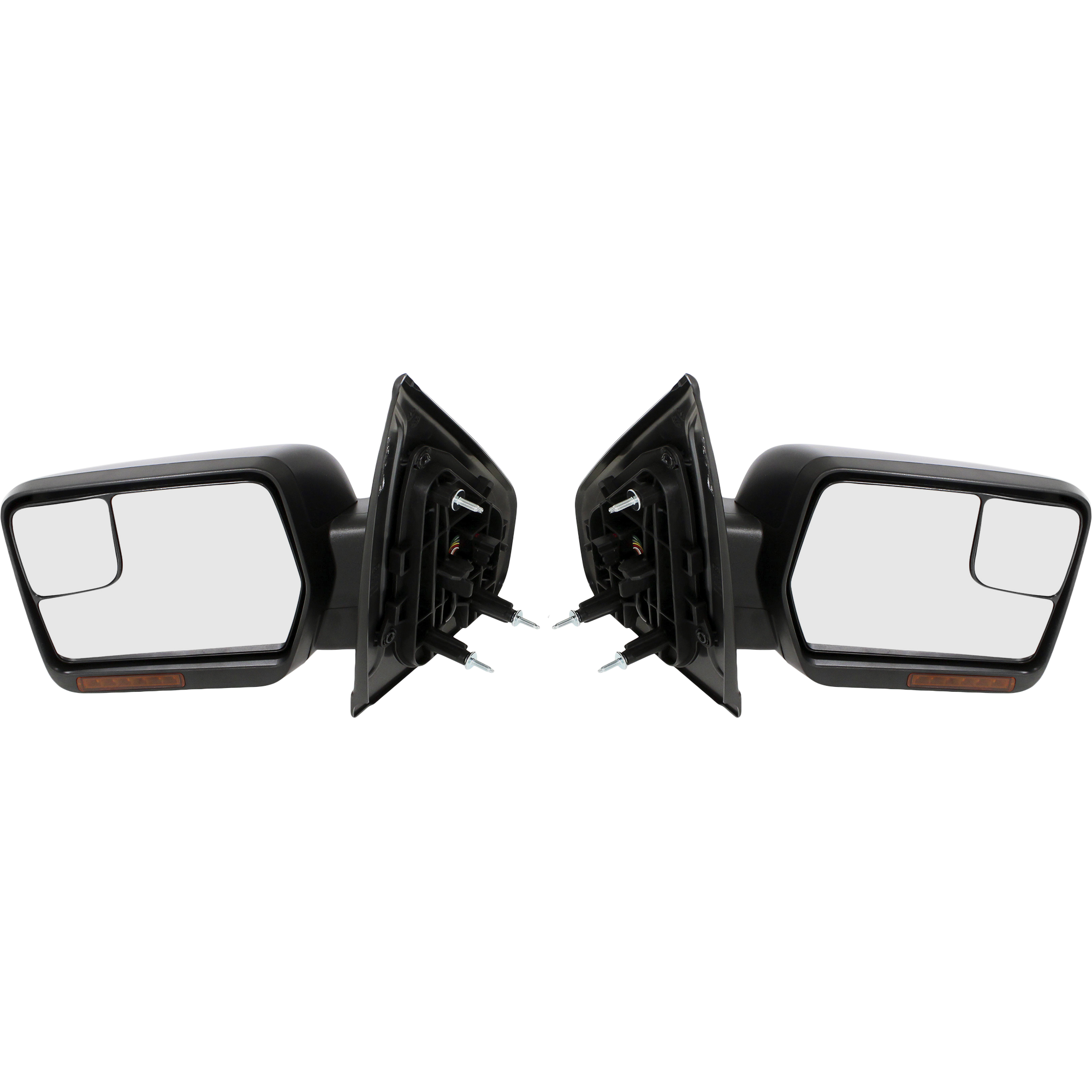 AM F 150-07-14 MIRROR RH AND LH Non Towing Power Power Folding Heated Chrome w In housing Signal Light and Memory No Auto dimming and BSD SKU FD236C S OEM Performance