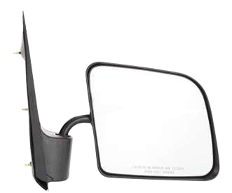 AM ECONOLINE VAN 92-07 MIRROR RH Manual Adjust Manual Folding Non Heated Textured No Auto dimming BSD Memory and Signal Light Swing Lock Type Convex Glass 3 Bolt Mount SKU FD24R Partslink FO1321173 OEM F4UZ17682A