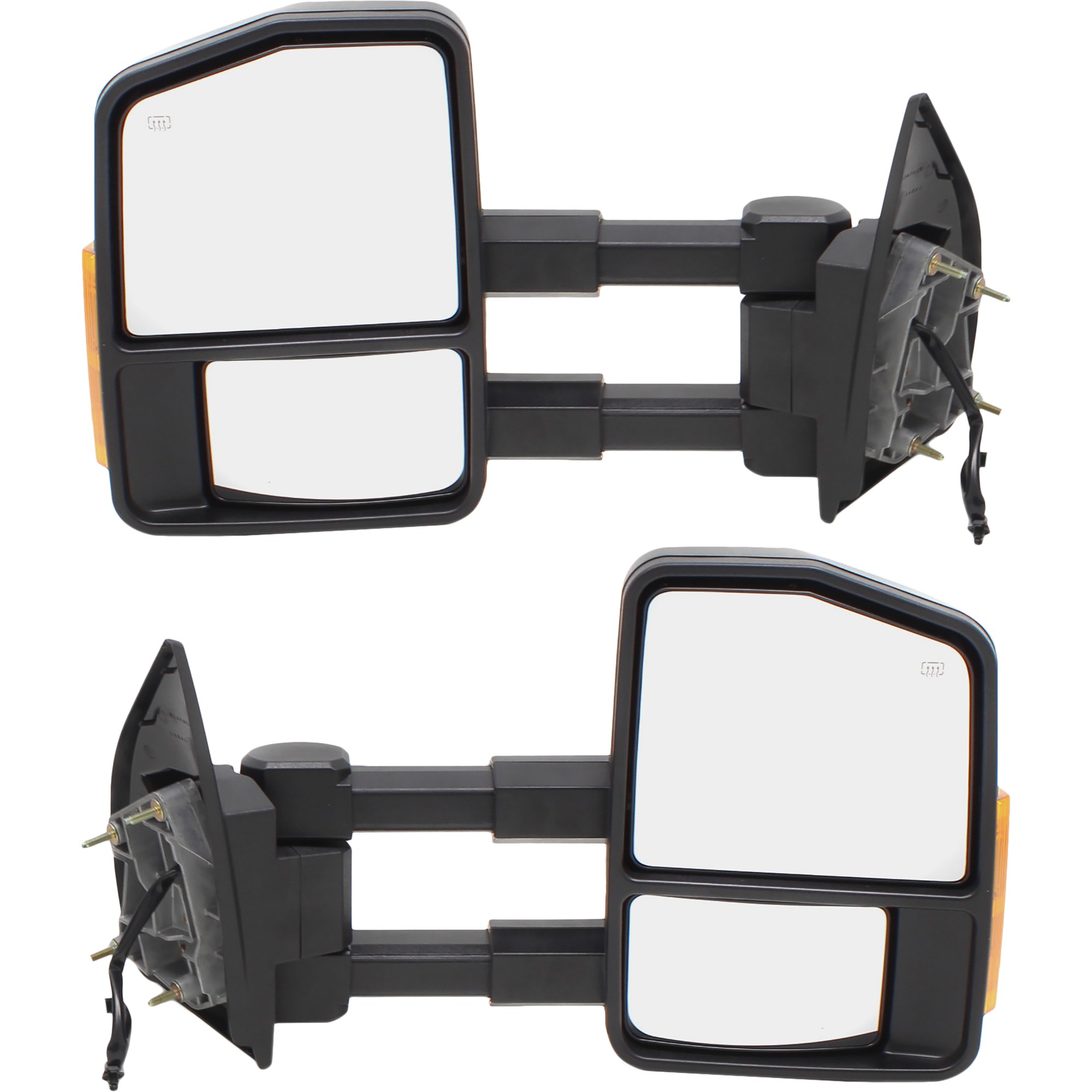 AM F SERIES SUPER DUTY 02-07 TOWING MIRROR RH and LH Power Manual Folding Heated Textured Dual Glass w Signal Light SKU FD285ERL S OEM 5C3Z17682EAA PFM 5C3Z17683EAA
