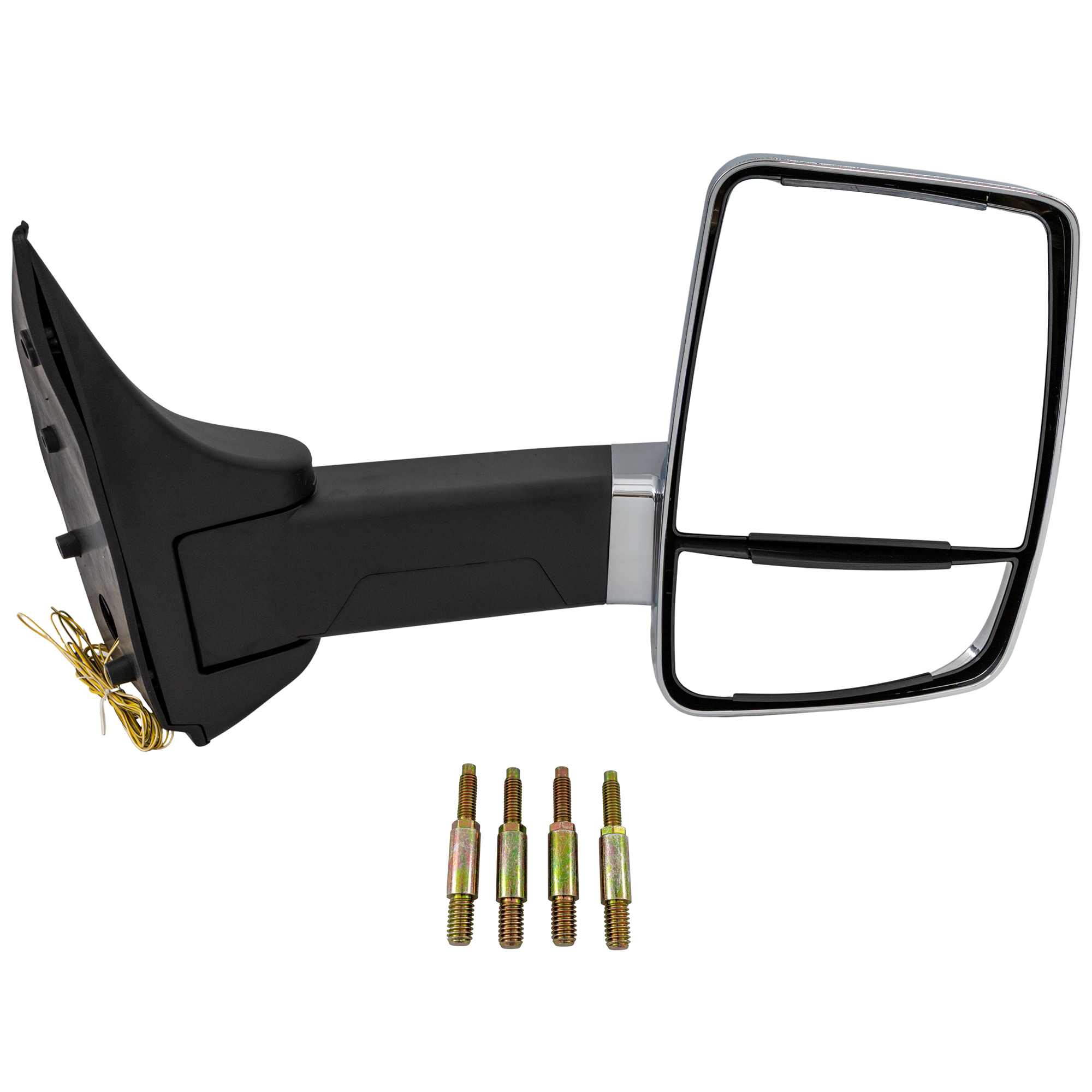 AM ECONOLINE VAN 92-14 TOWING MIRROR RH Manual Adjust Manual Folding Non Heated Chrome No Auto dimming BSD In housing Signal Light and Memory 4 Bolt Mount SKU FD355CR S OEM 7C2Z17682DA PFM