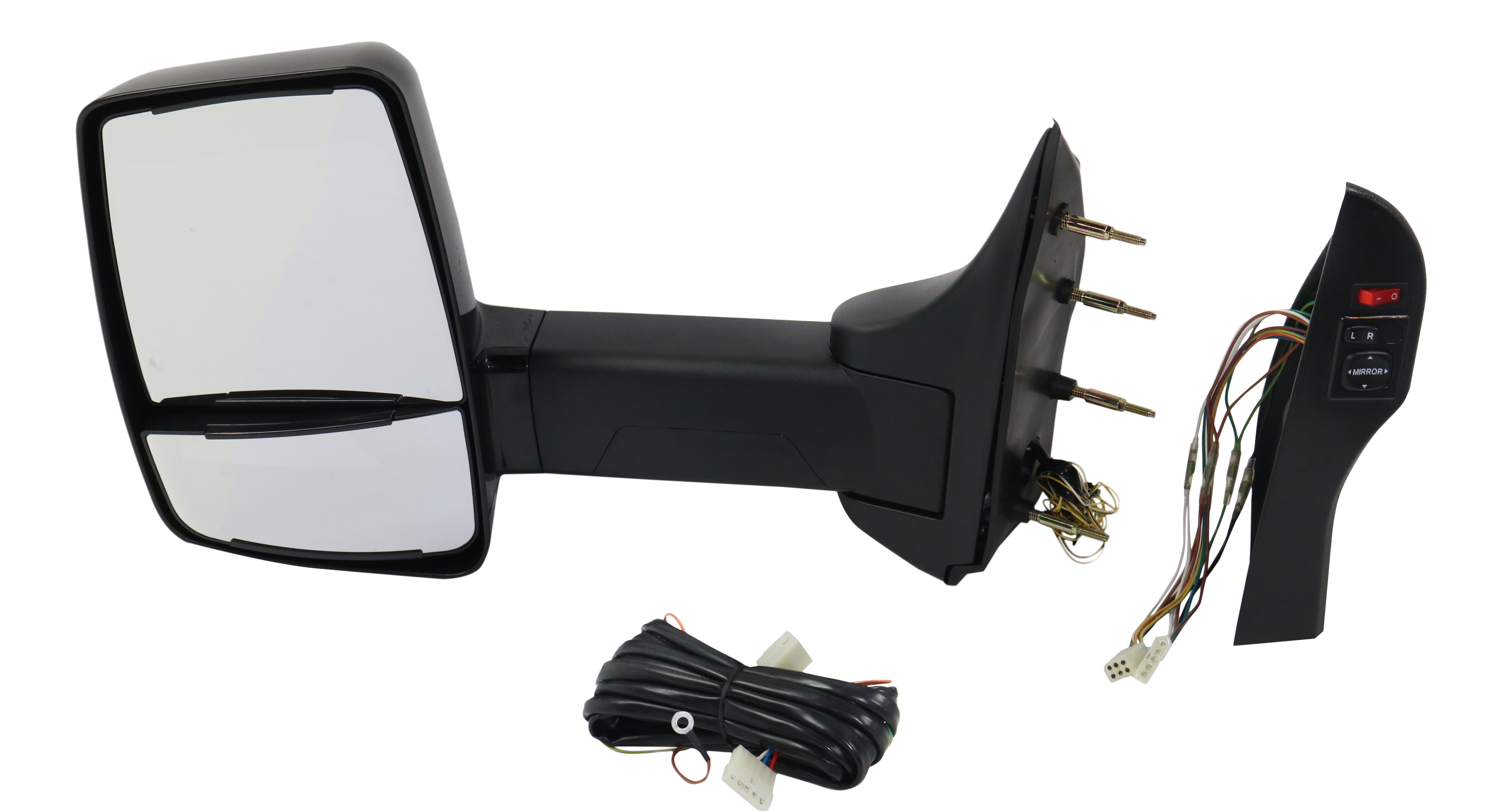 AM ECONOLINE VAN 08-13 TOWING MIRROR LH Manual Adjust Manual Folding Heated Paintable No Auto dimming BSD In housing Signal Light and Memory 4 Bolt Mount SKU FD357L S OEM AC2Z17683AA PFM