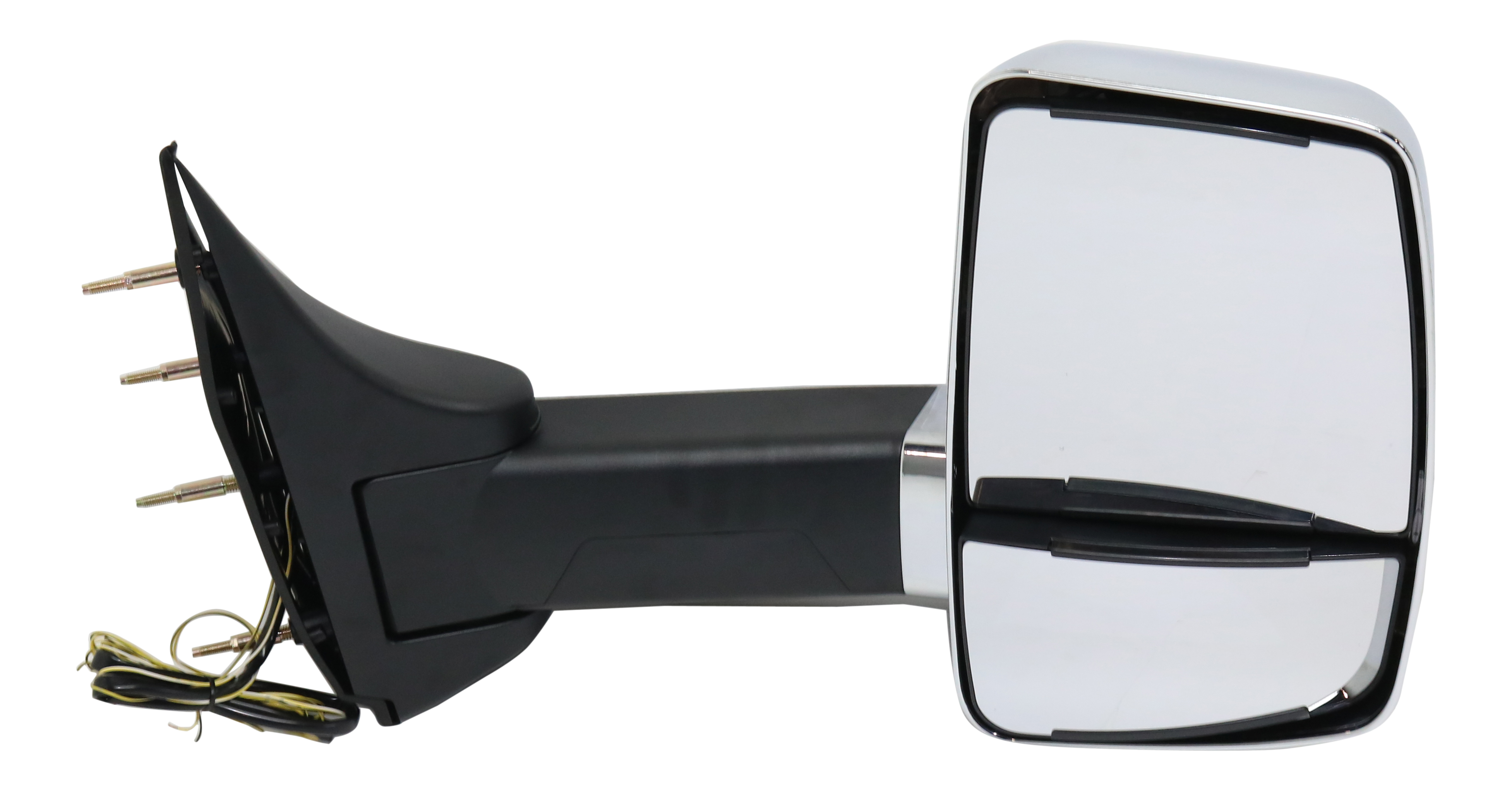 AM ECONOLINE VAN 08-13 TOWING MIRROR RH Manual Adjust Manual Folding Heated Chrome No Auto dimming BSD In housing Signal Light and Memory 4 Bolt Mount SKU FD358CR S OEM AC2Z17682AA PFM