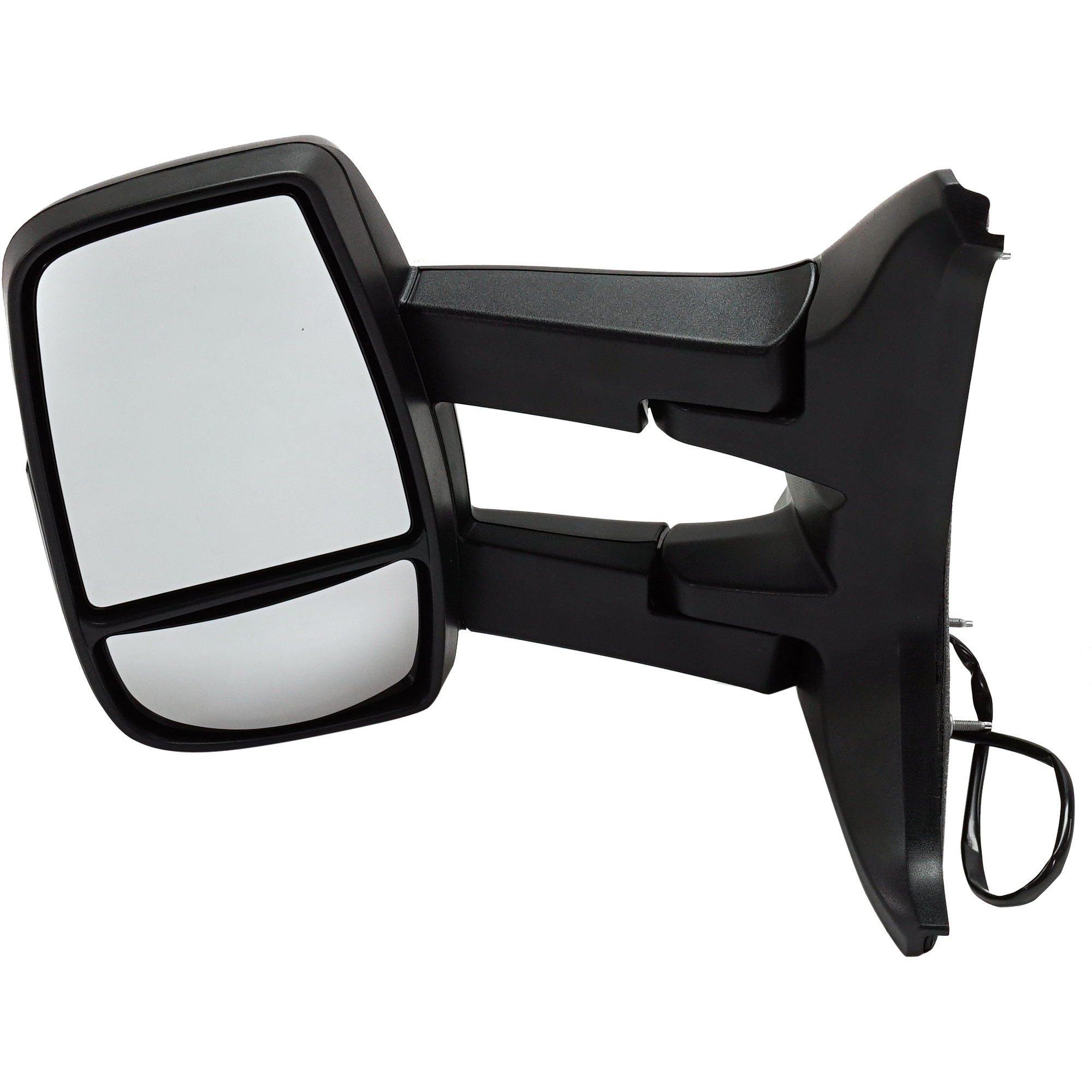 AM TRANSIT VAN 15-19 TOWING MIRROR LH Power Manual Folding Non Heated Textured w Long Arm w Low Roof SKU FD387EL Partslink FO1320626 OEM EK4Z17683HB EK4Z17683HA