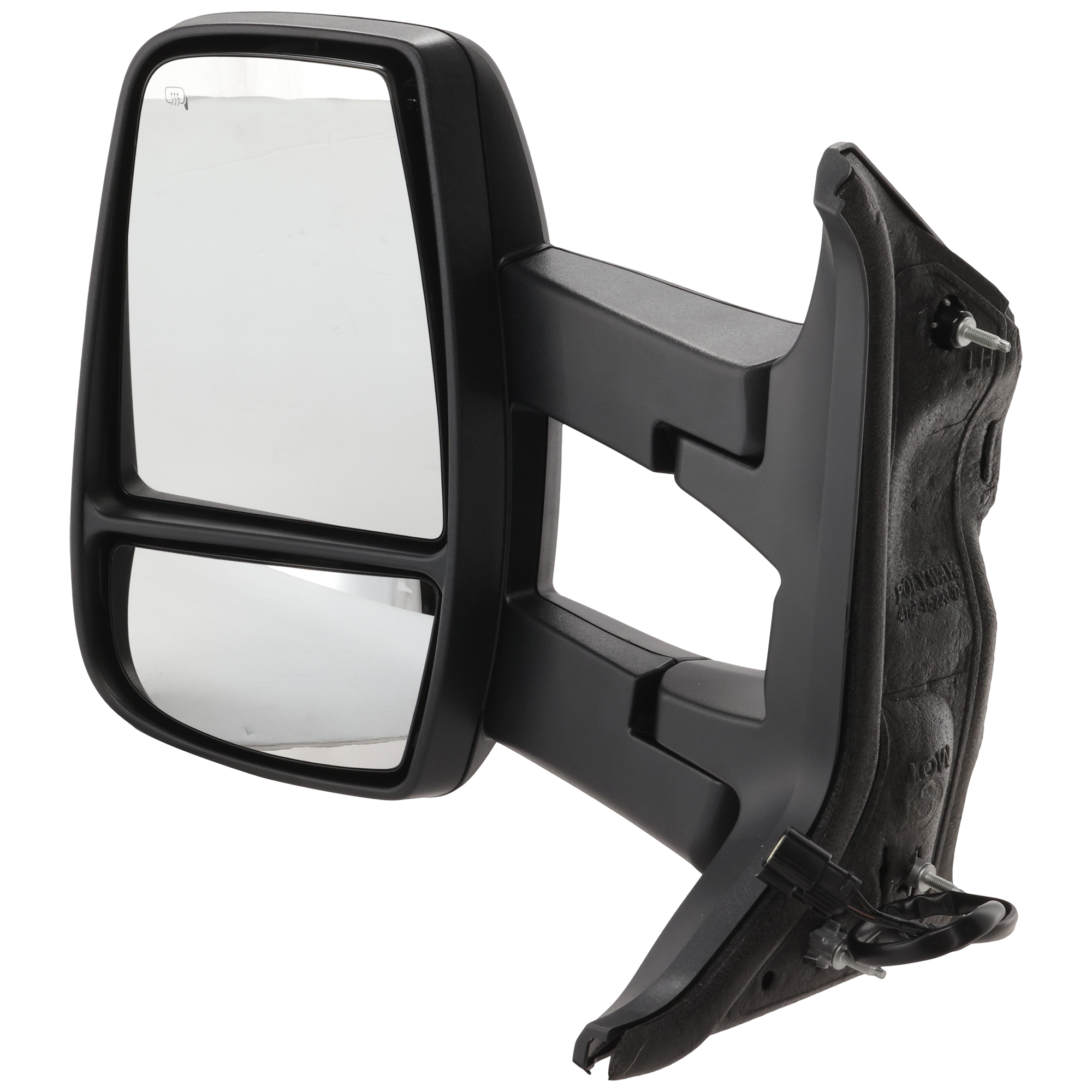AM TRANSIT VAN 15-19 TOWING MIRROR LH Power Manual Folding Heated Textured w Long Arm and Signal Light w Low Roof SKU FD388EL S Partslink FO1320627 OEM EK4Z17683FB EK4Z17683FA