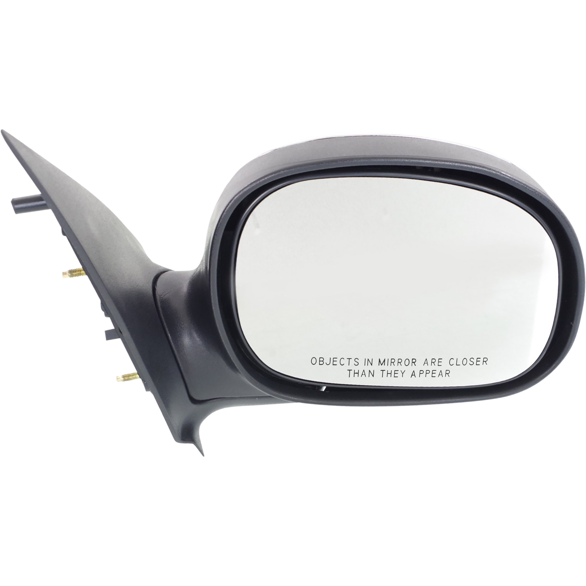 AM F 150-97-02 F 250-97-99 MIRROR RH Non Towing Manual Adjust Manual Folding Non Heated Chrome Contour Style To 2-11-02 SKU FD39CR Partslink FO1321188 OEM F85Z17682BAA PFM