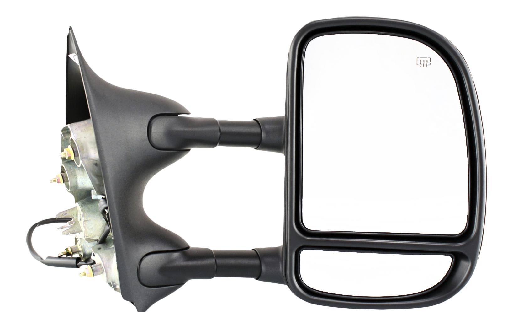 AM F SERIES SUPER DUTY 02-07 TOWING MIRROR RH Power Manual Folding Heated Paintable Double Swing Type SKU FD89PER Partslink FO1321274 FO1327107 OEM 5C3Z17682EAA PFM 4C3Z17D742CAA
