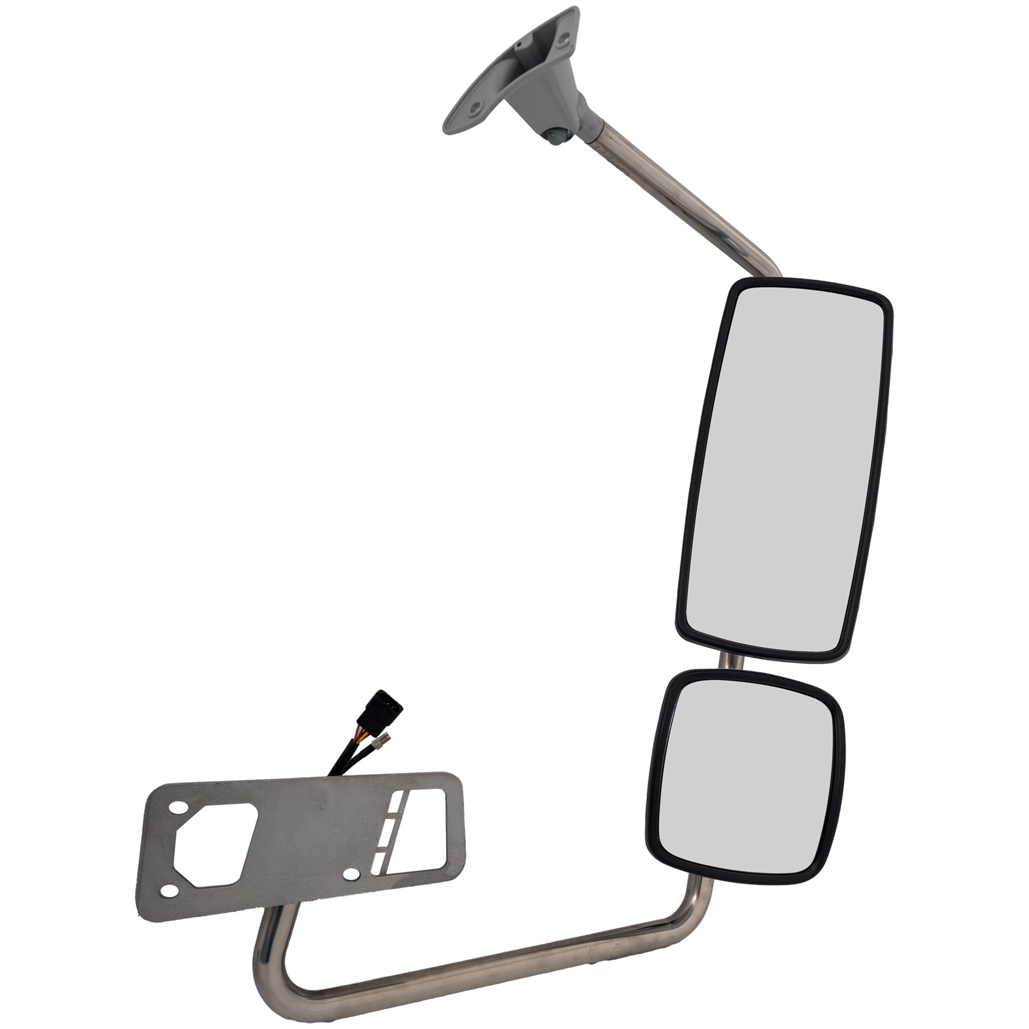 AM FREIGHTLINER COLUMBIA 02-11 MIRROR RH Power Upper Manual Adjust Lower Heated Chrome w Arm SKU FL26ER HD OEM A2259616005