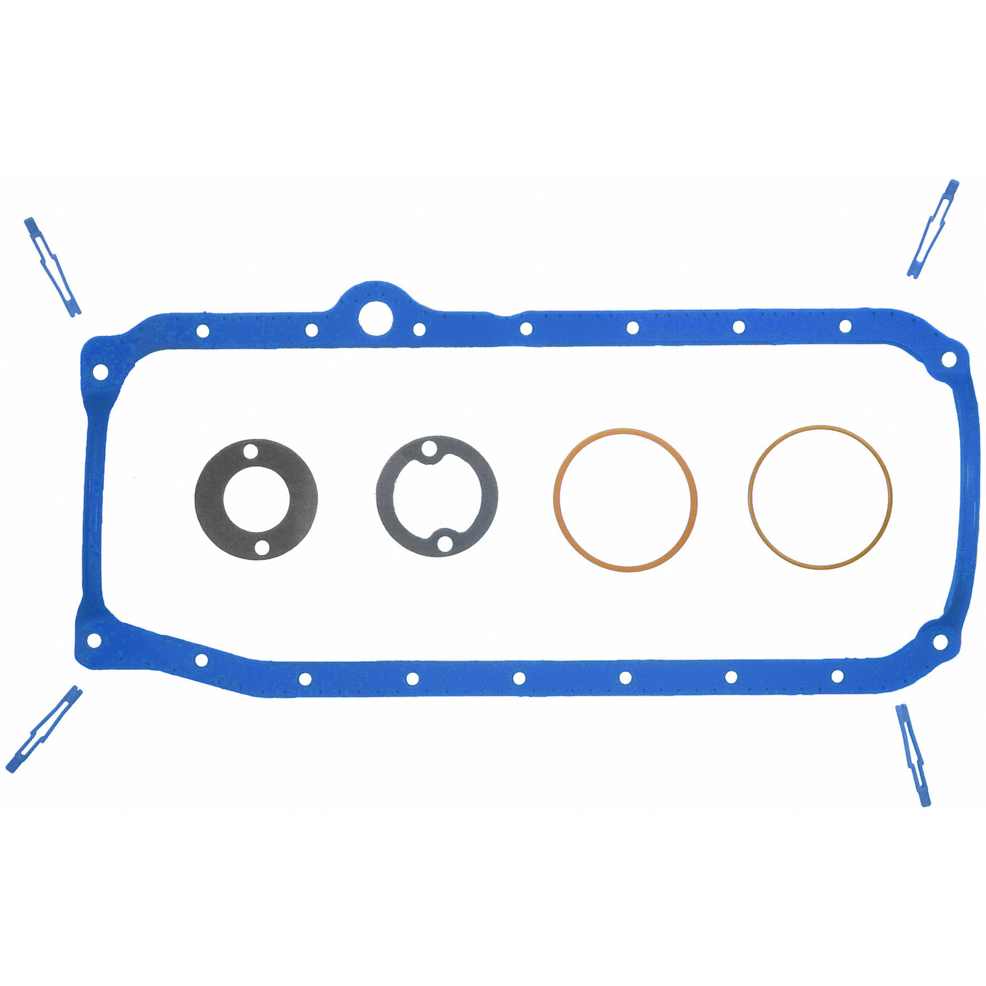 AM FELPRO OIL PAN GASKET SET Includes PermaDry molded rubber gasket Provides superior fit sealing SKU FPOS34500R