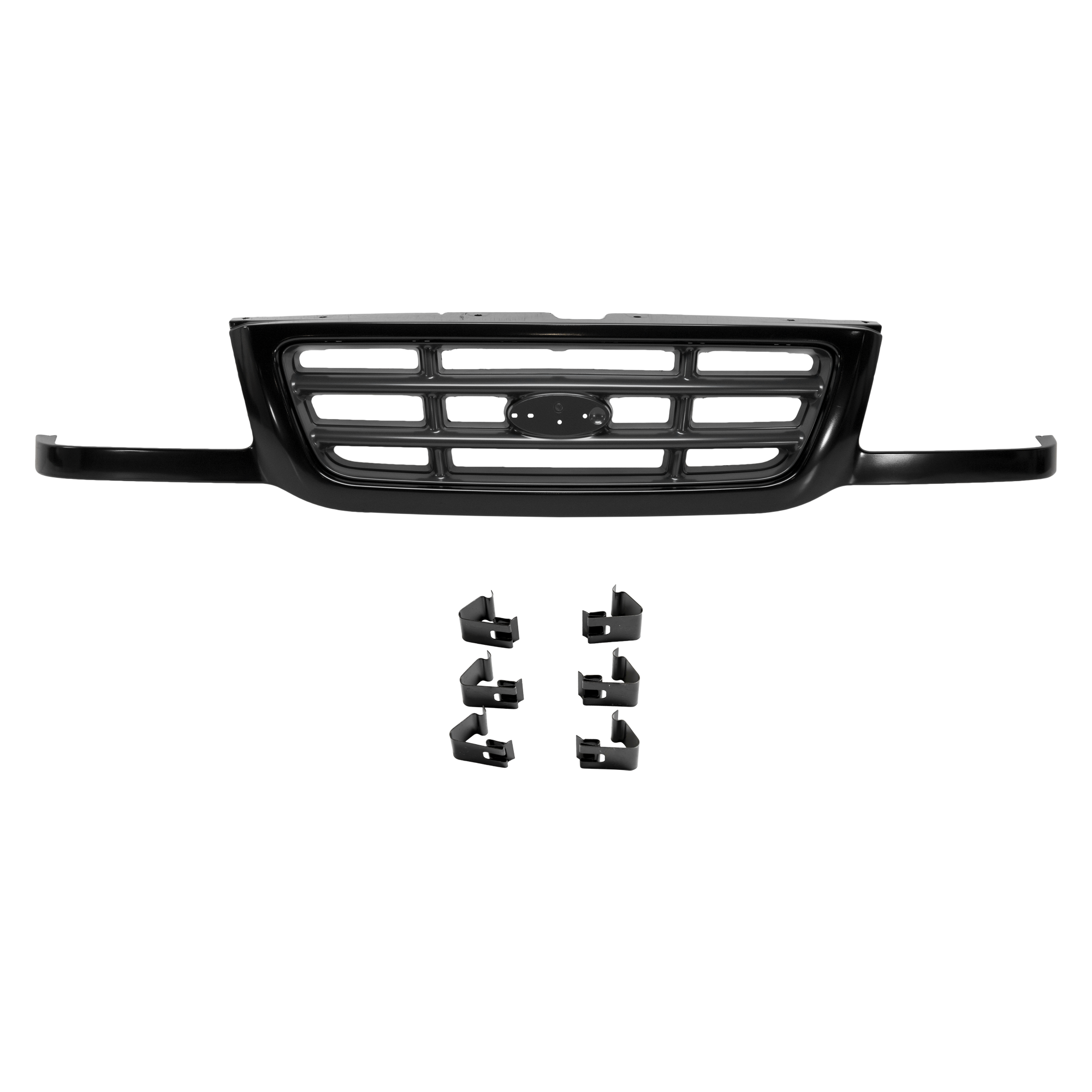AM RANGER 01-03 GRILLE Cross Bar Insert Painted Black Shell and Insert SKU FR070104 Partslink FO1200393 OEM 3L5Z8200AA